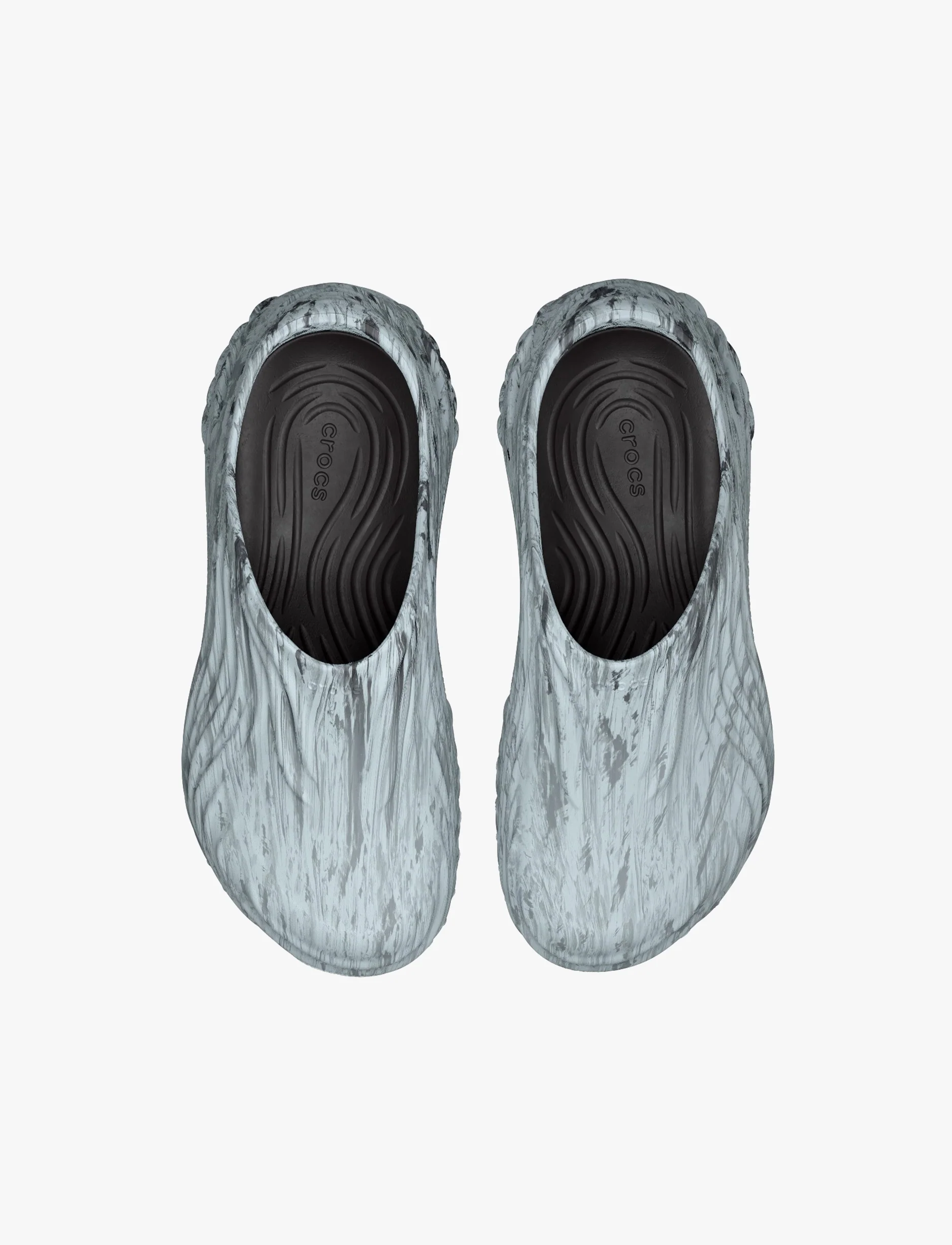 Crocs Echo Marbled Wave - כפכפי קרוקס אקו קלוג בצבע שחור/לבן - Image 4