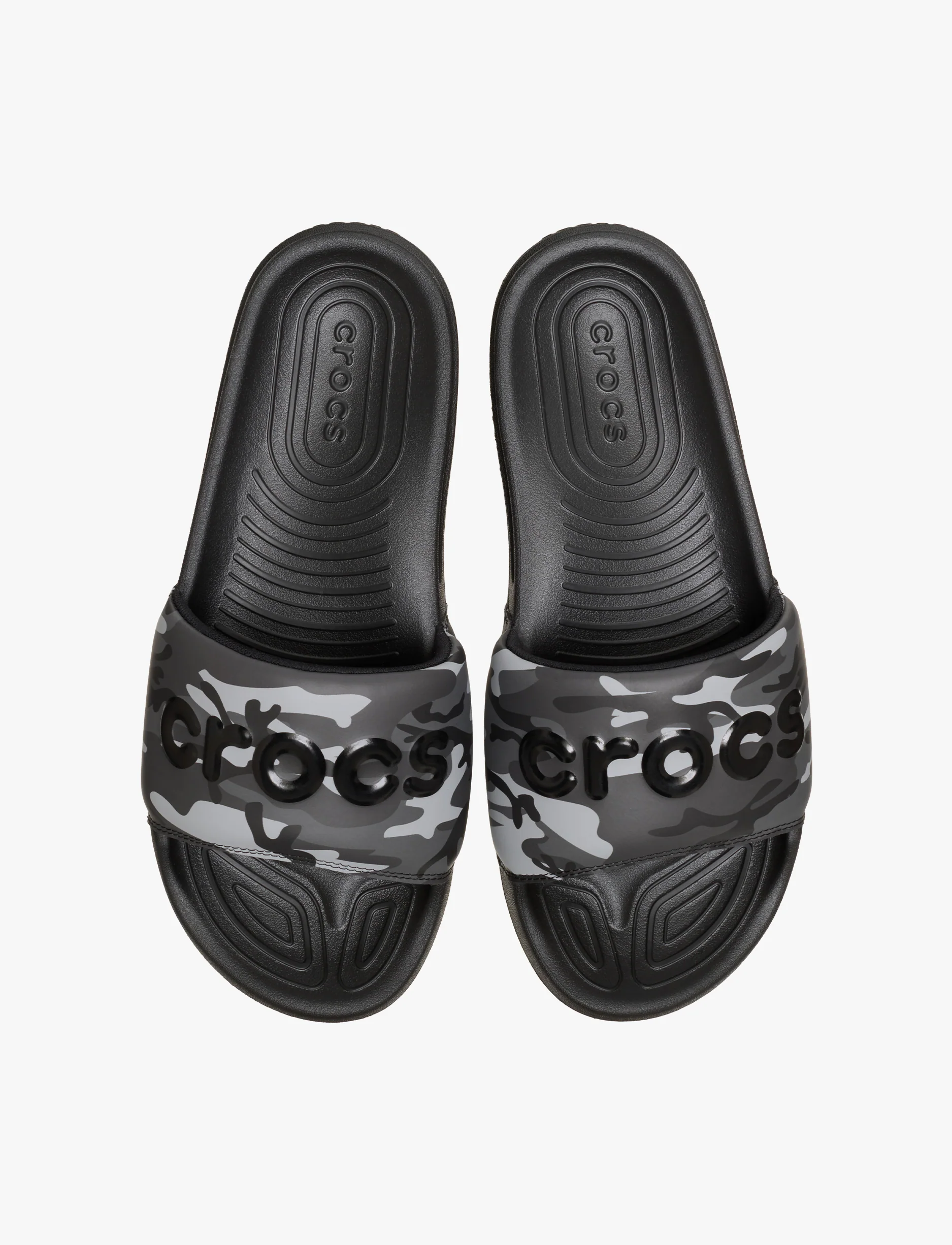 Crocs All Day Camouflage Slide M - כפכפי סלייד קרוקס לגברים בהדפס הסוואה בצבע שחור/אפור - Image 4