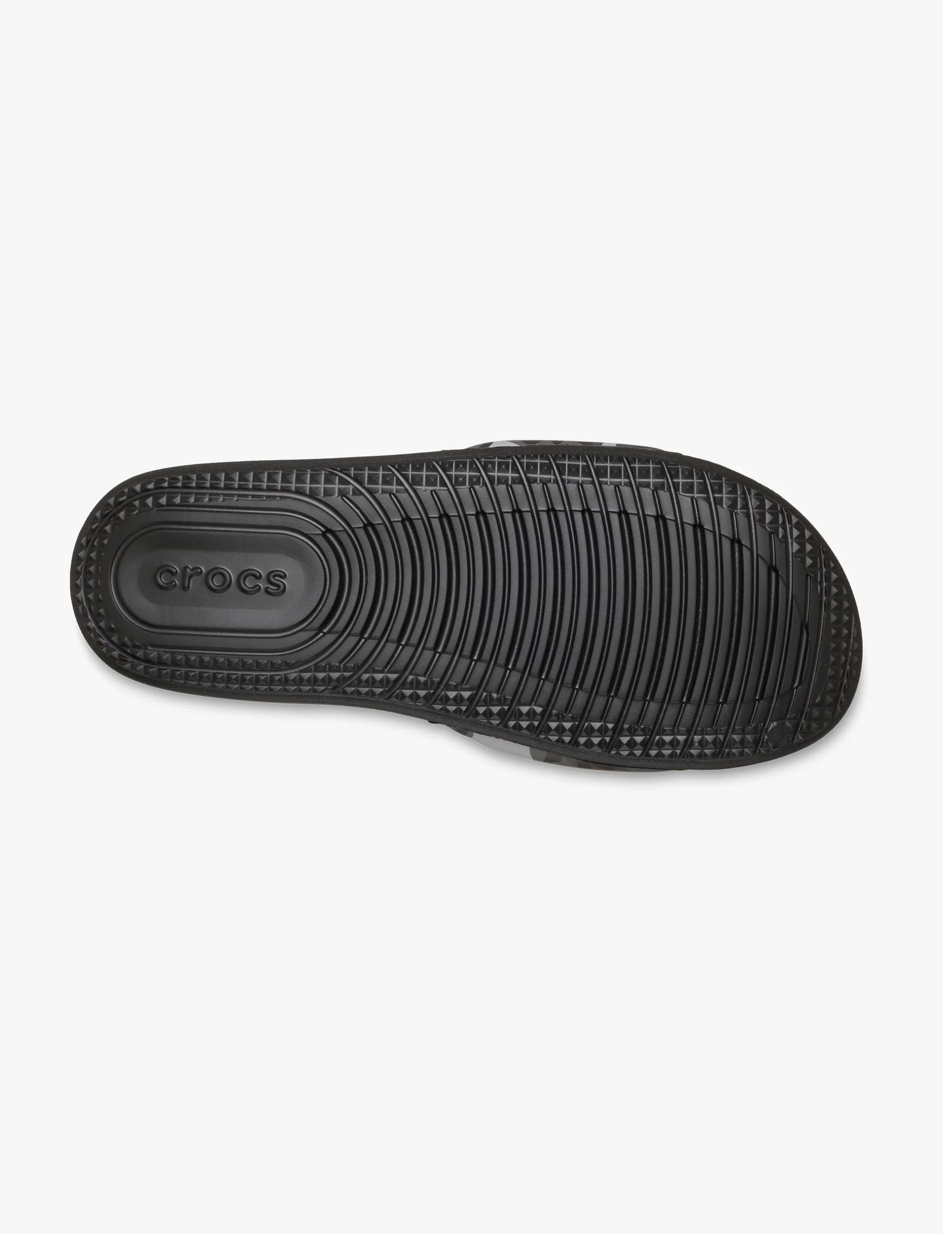 Crocs All Day Camouflage Slide M - כפכפי סלייד קרוקס לגברים בהדפס הסוואה בצבע שחור/אפור - Image 6