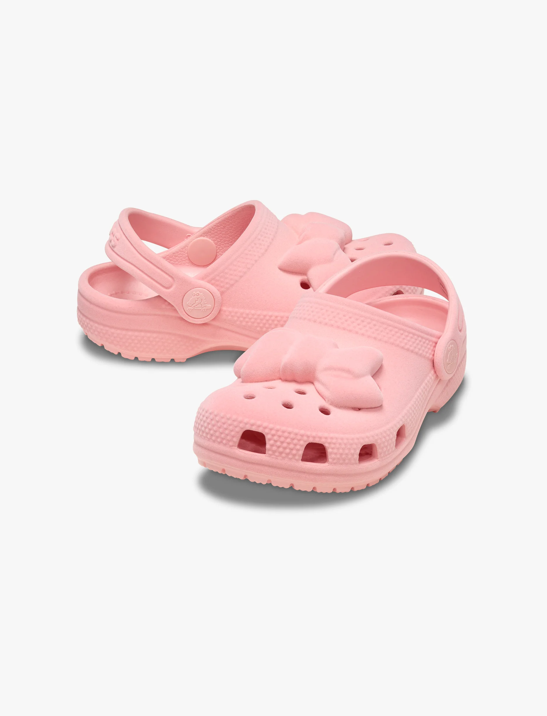 Crocs Classic Velvet Bow Clog T - כפכפי קלוג קרוקס לילדות בעיטור פפיון בצבע ורוד - Image 3