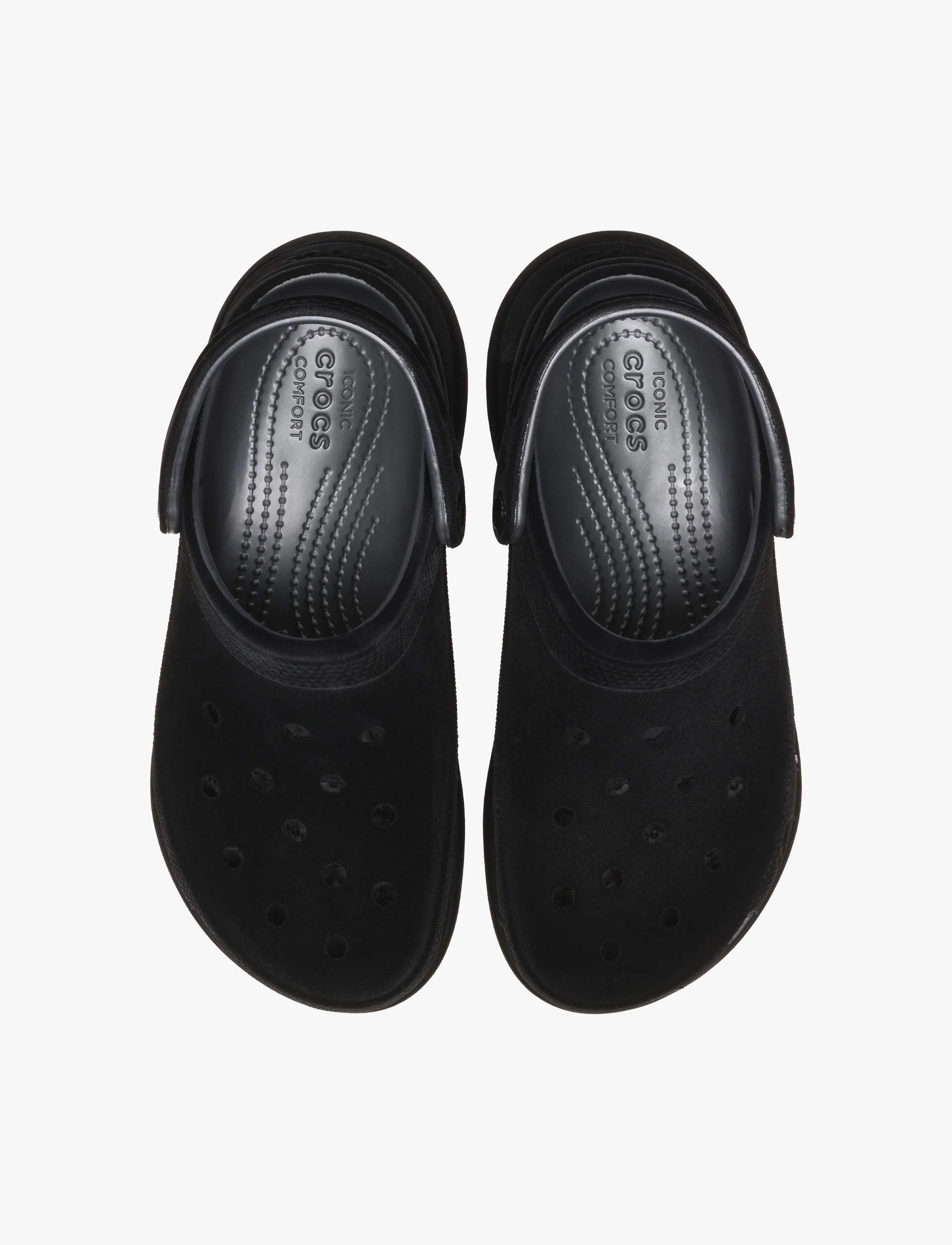 Crocs Bae Velvet Clog - כפכפי קרוקס קלוג פלטפורמה ביי קטיפה לנשים בצבע שחור - Image 4