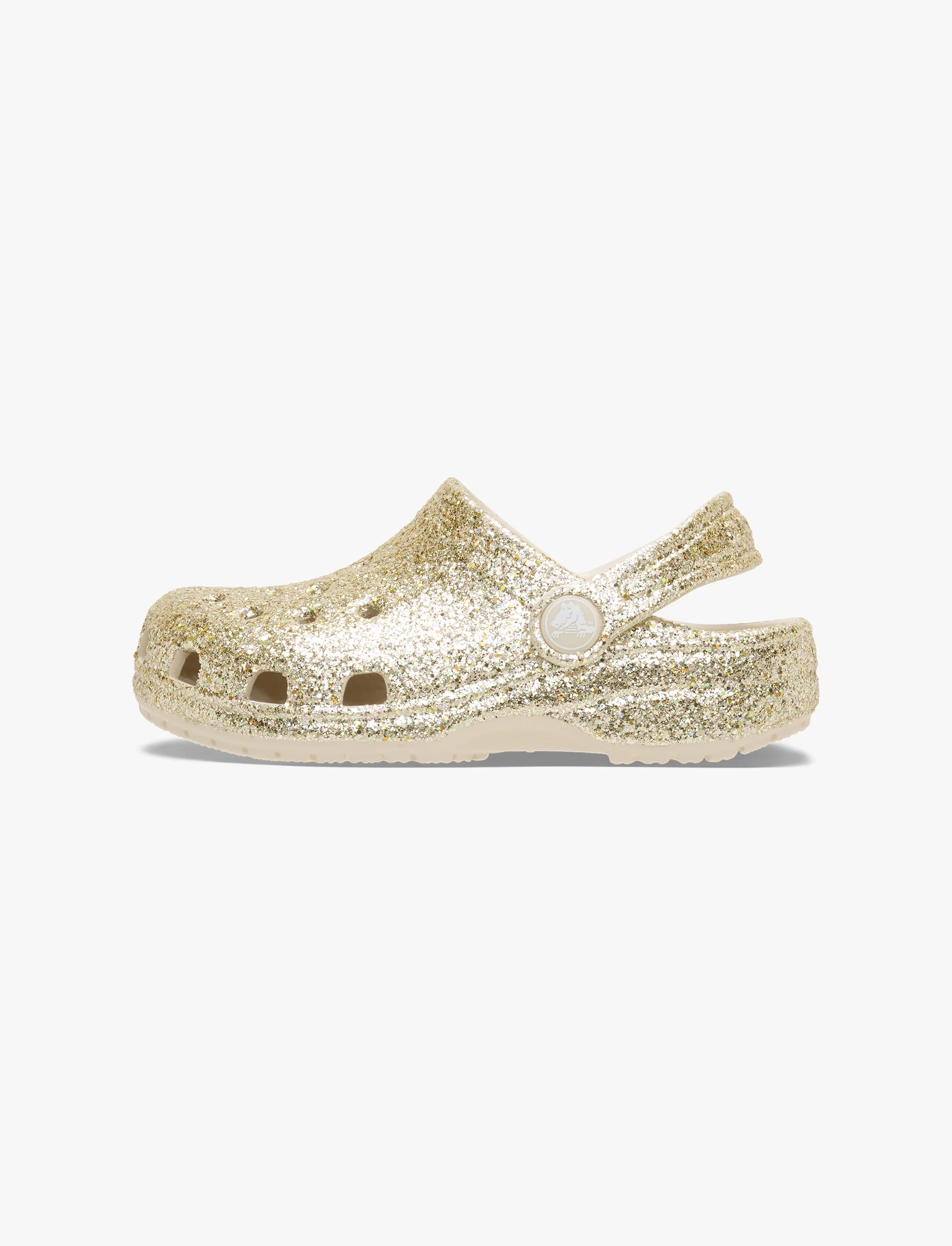 Crocs Classic Chunky Glitter Clog T- כפכפי קלוג קרוקס נצנצים לבנות בצבע אבן/חול - Image 6