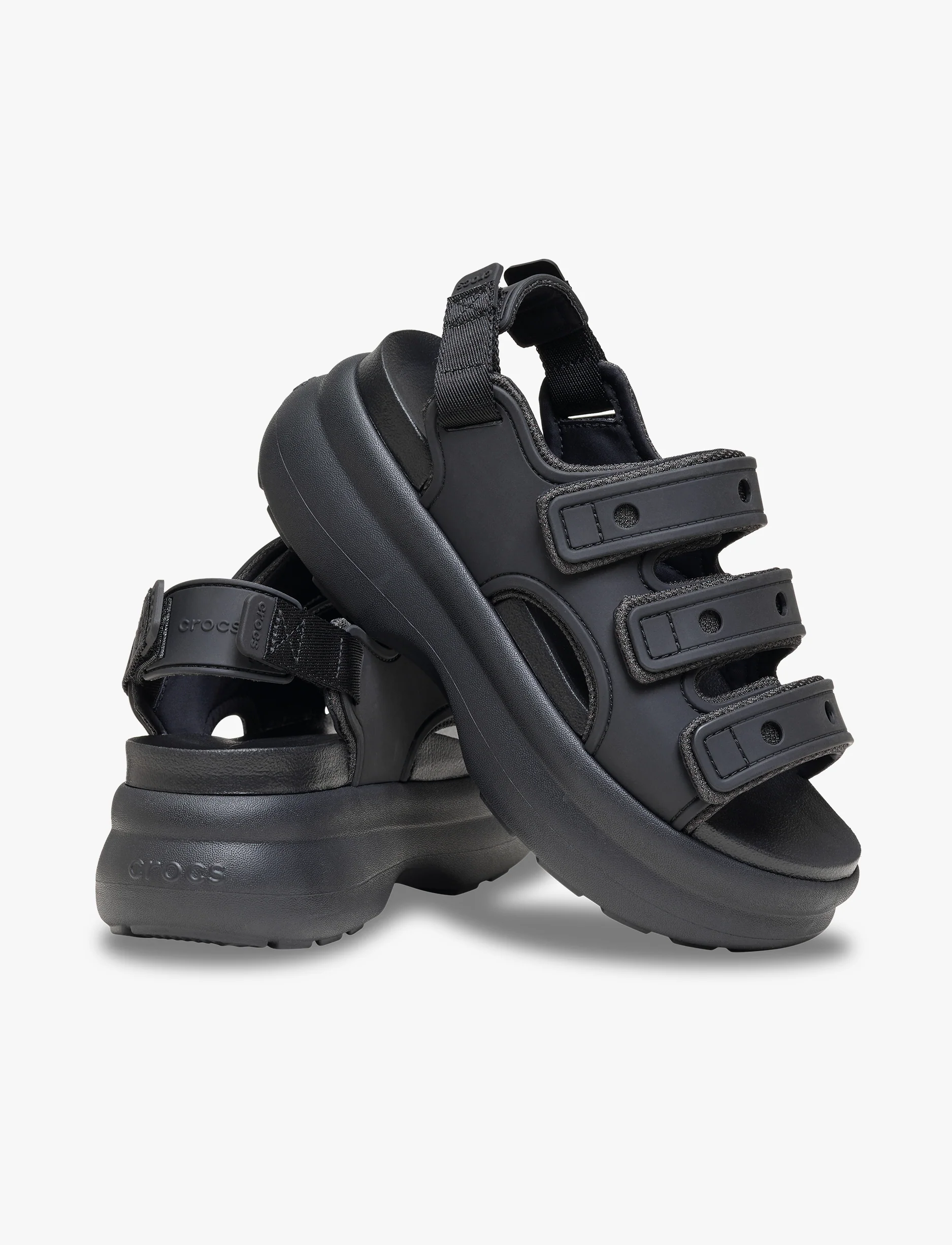 Crocs Soho Frosted Sport Sandal - סנדלי פלטפורמה קרוקס סוהו לנשים בצבע שחור - Image 3
