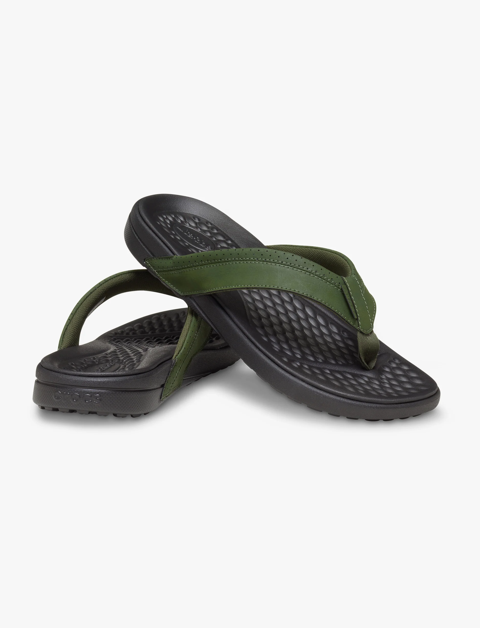 Crocs Yukon Surf LR Flip - כפכפי אצבע קרוקס לגברים בצבע ארמי ירוק / שחור - Image 3