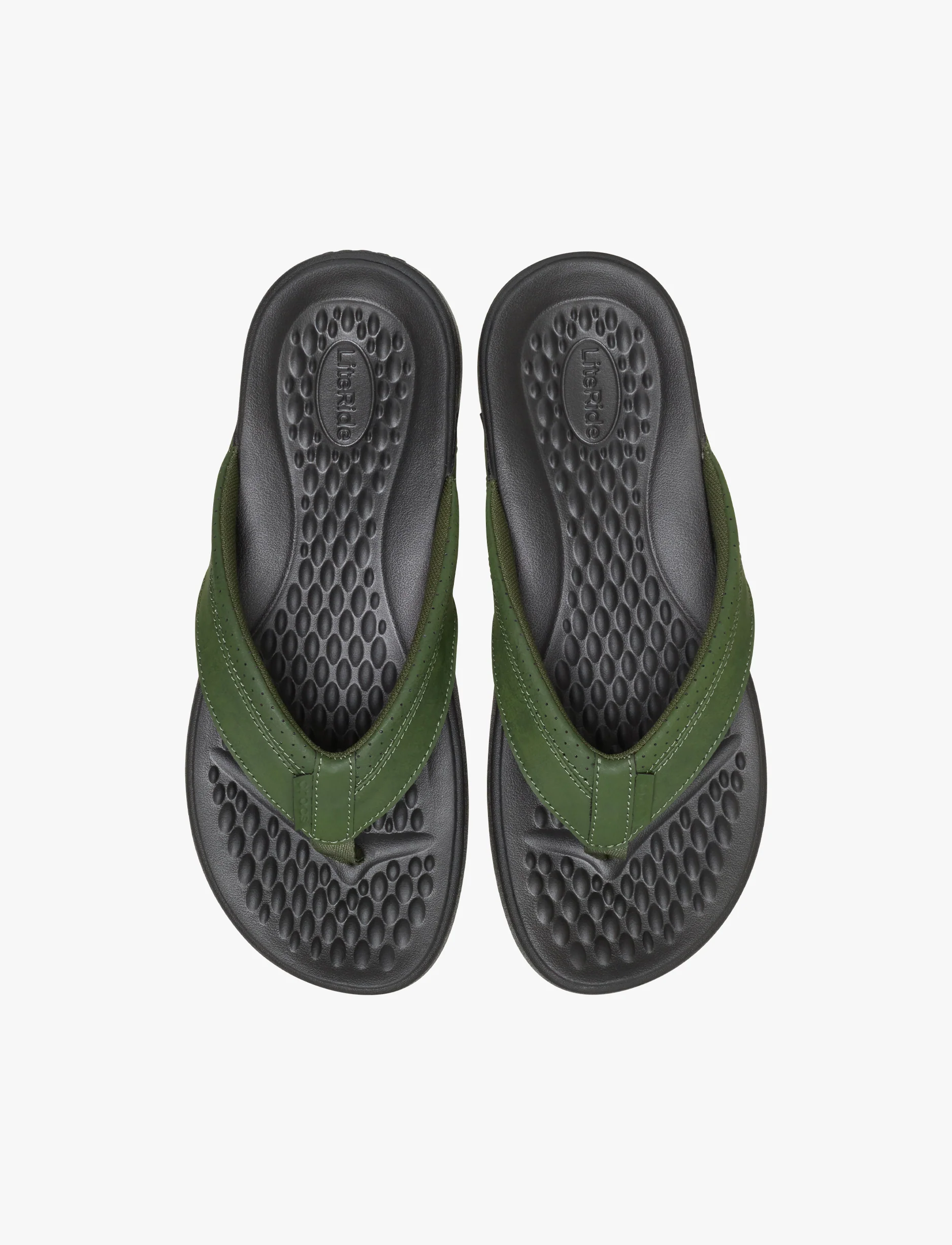 Crocs Yukon Surf LR Flip - כפכפי אצבע קרוקס לגברים בצבע ארמי ירוק / שחור - Image 4