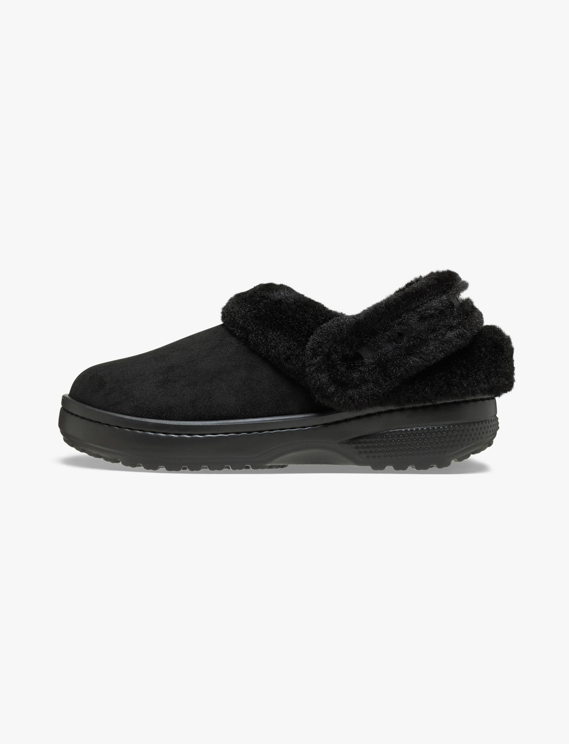 Crocs Classic Unfurgettable Vegan Suede Clog - כפכפי פרווה קרוקס לנשים בצבע שחור - Image 6