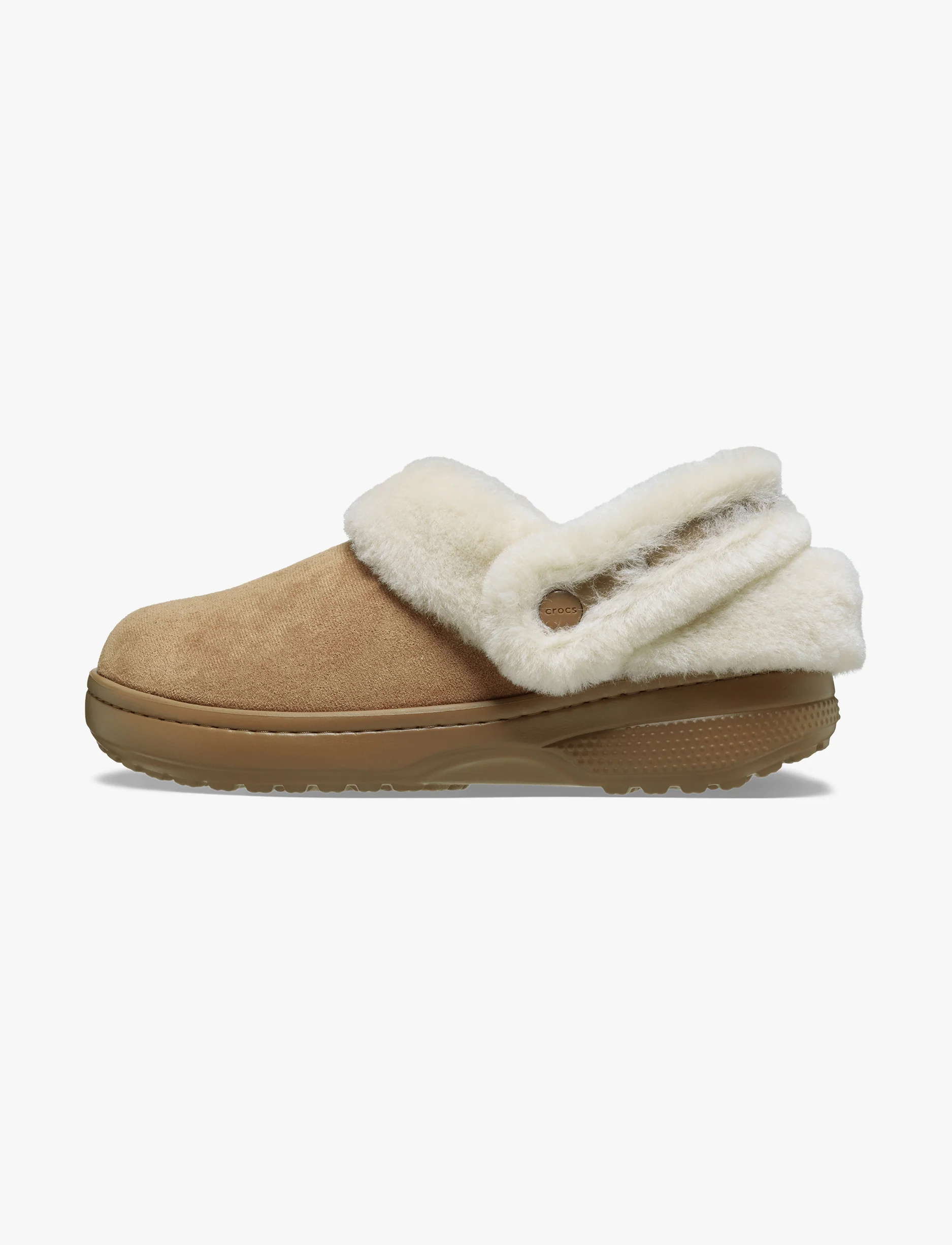 Crocs Classic Unfurgettable Vegan Suede Clog - כפכפי פרווה קרוקס לנשים בצבע חום - Image 5