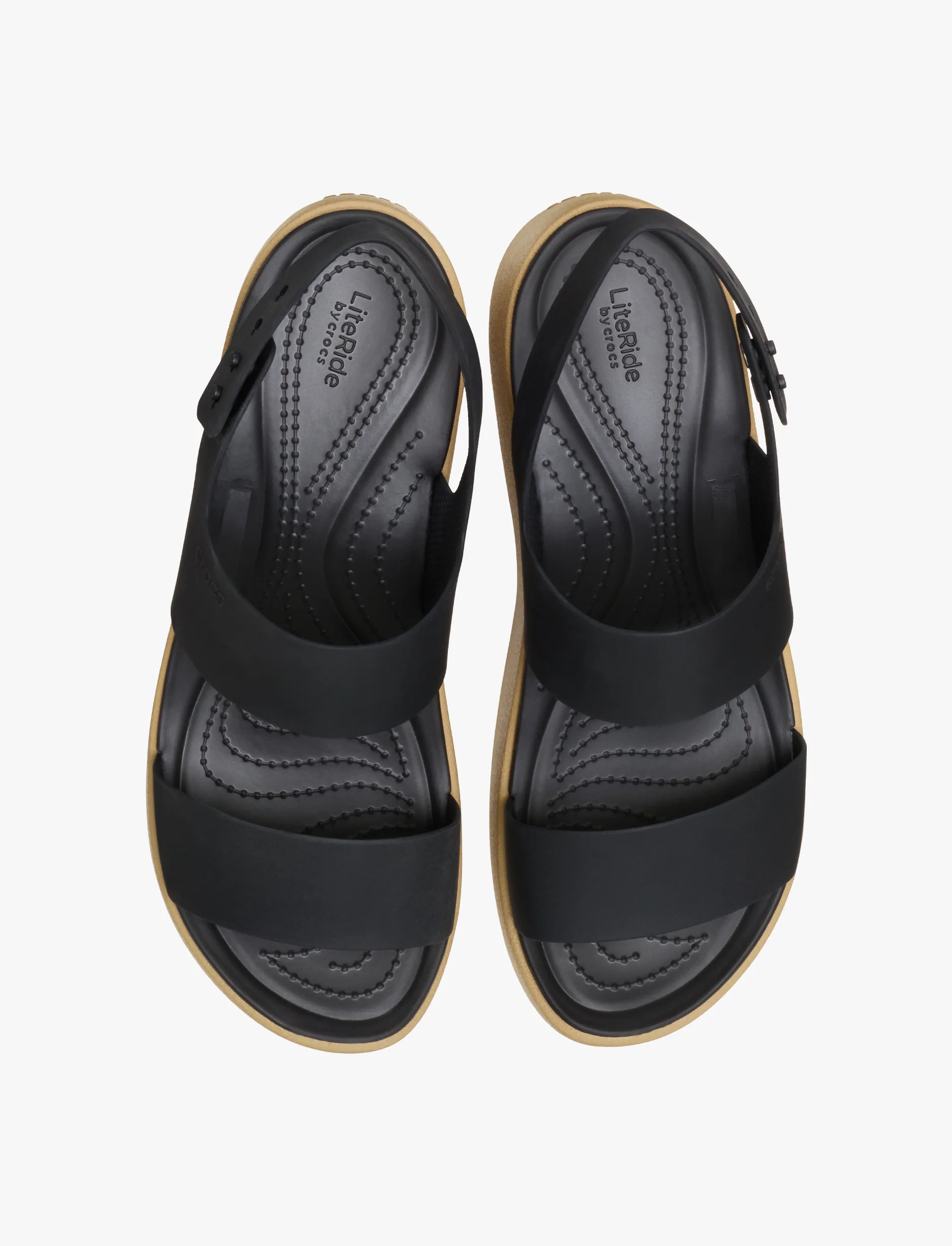 Crocs Brooklyn Sky Sandal - סנדלי פלטפורמה קרוקס ברוקלין סקיי לנשים בצבע שחור/חום קשיו - Image 4