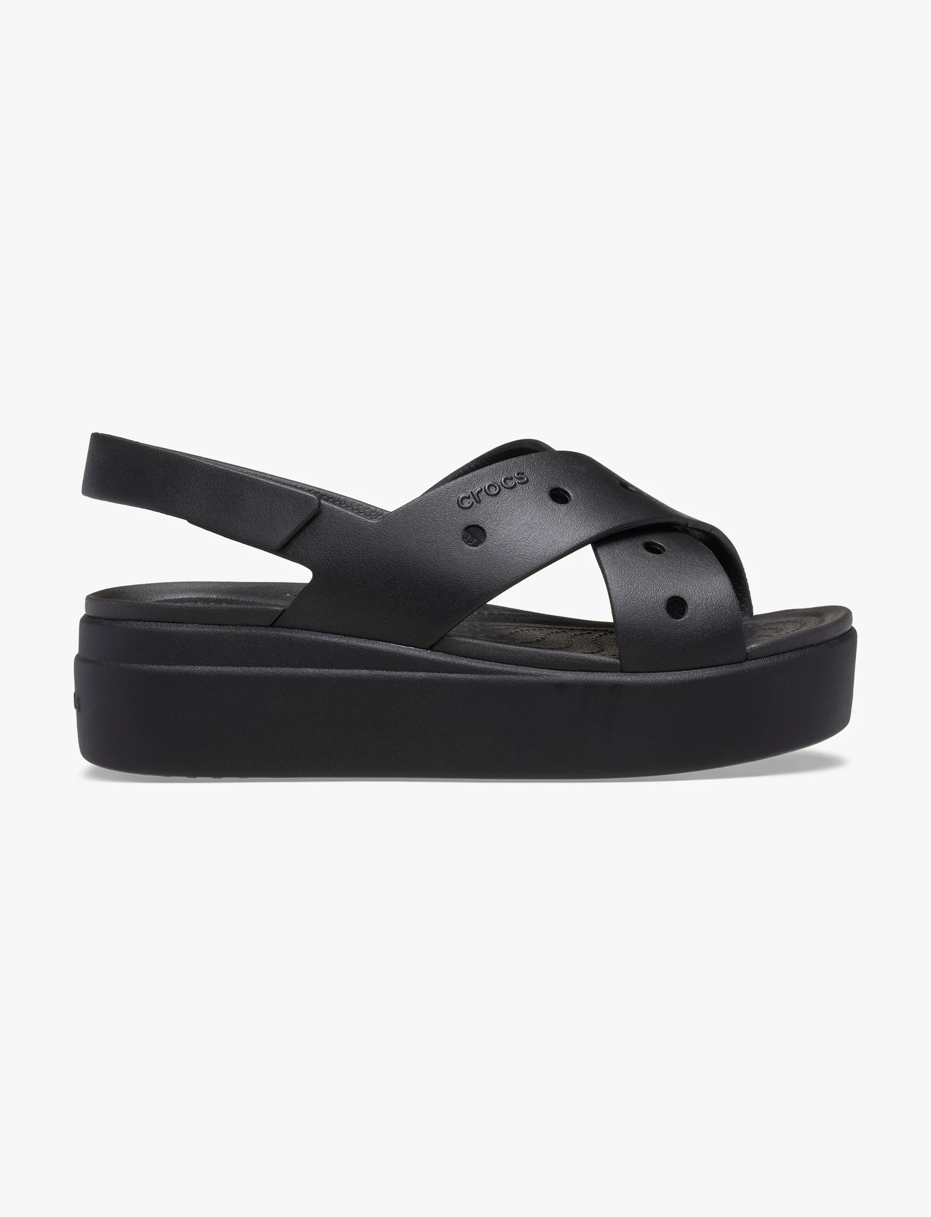 Crocs Brooklyn 4U Cross Strap Sandal - סנדלי פלטפורמה קרוקס ברוקלין לנשים בצבע שחור - Image 2