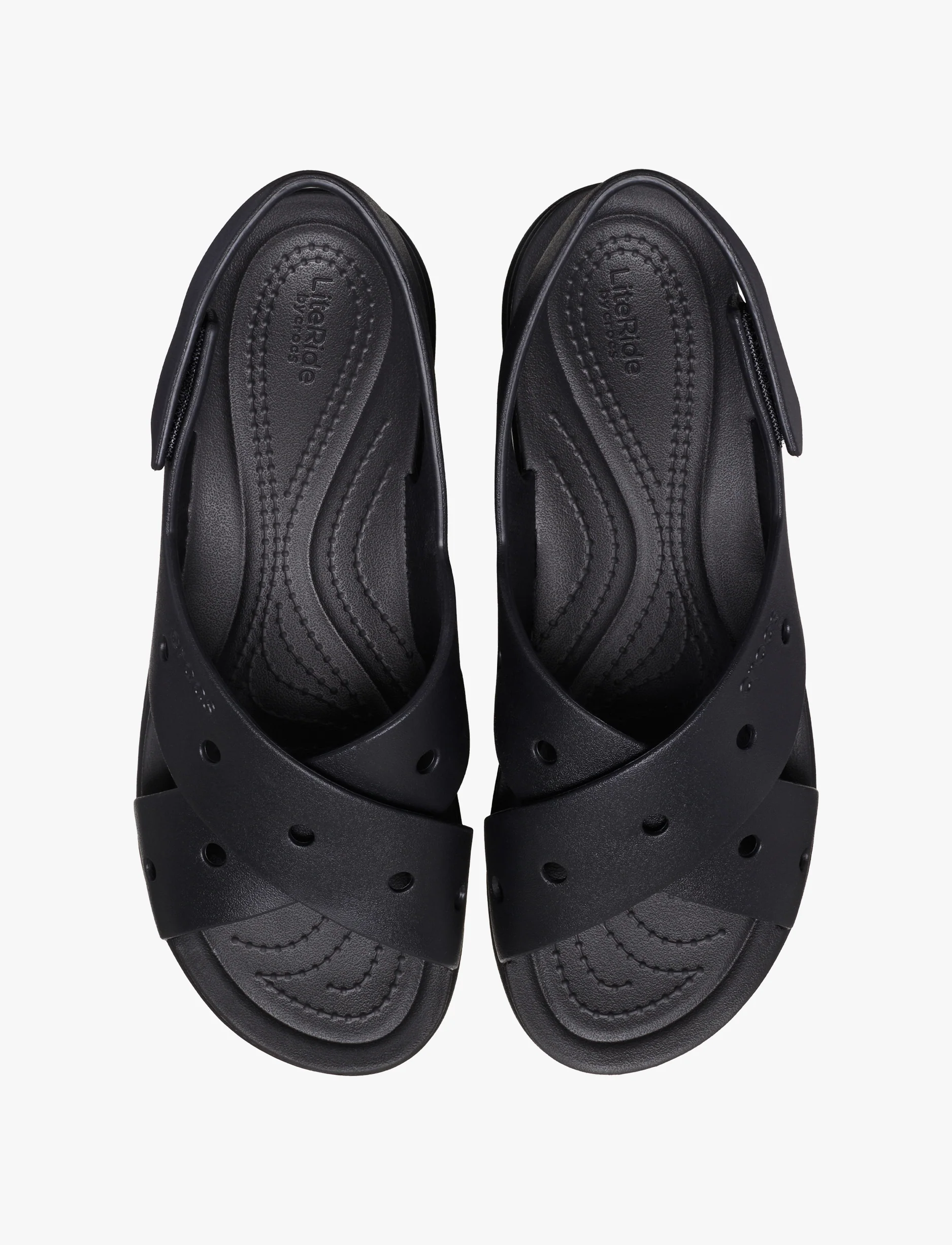 Crocs Brooklyn 4U Cross Strap Sandal - סנדלי פלטפורמה קרוקס ברוקלין לנשים בצבע שחור - Image 4