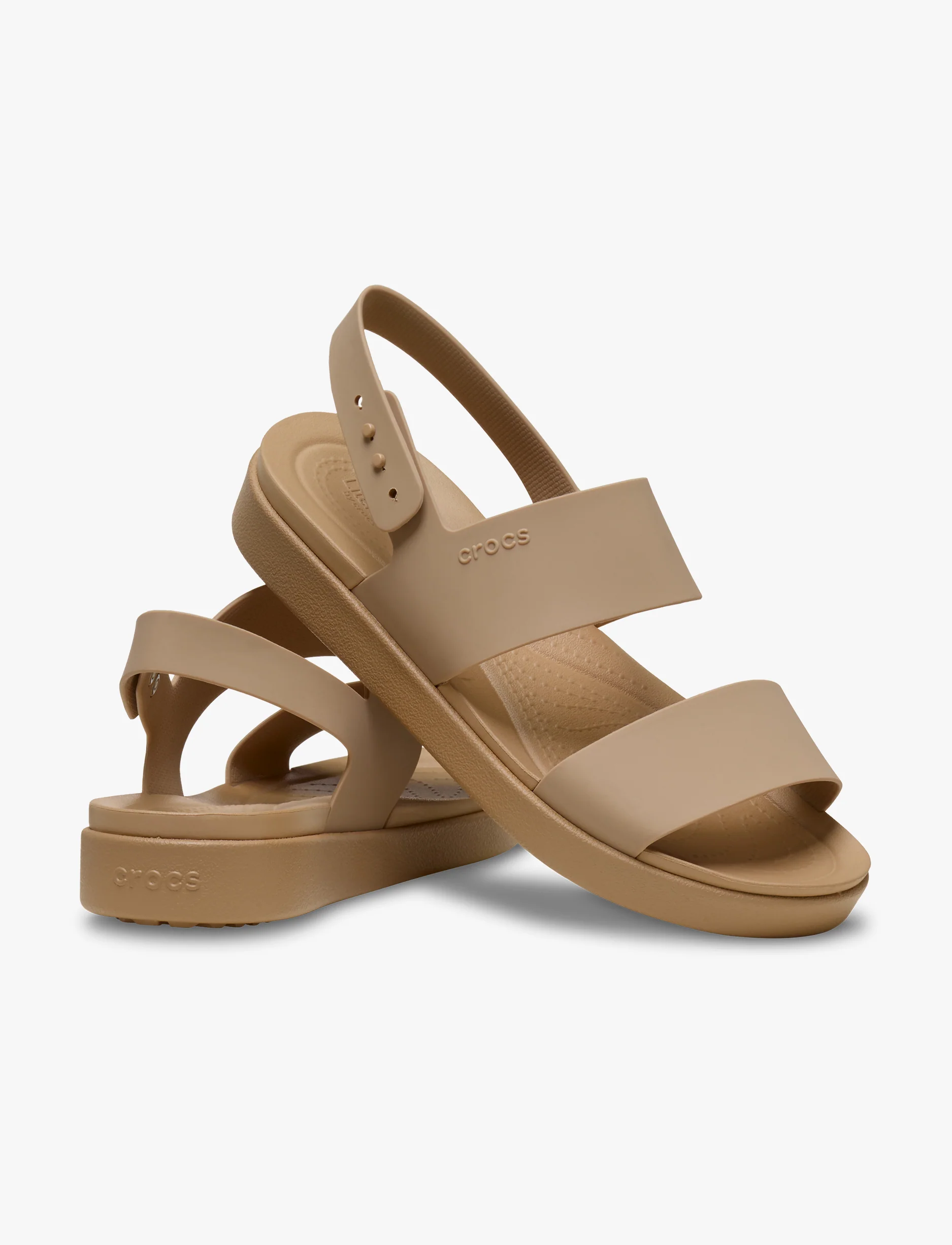 Crocs Brooklyn Backstrap Low Low - סנדלי קרוקס ברוקלין לנשים בצבע חום קשיו - Image 3