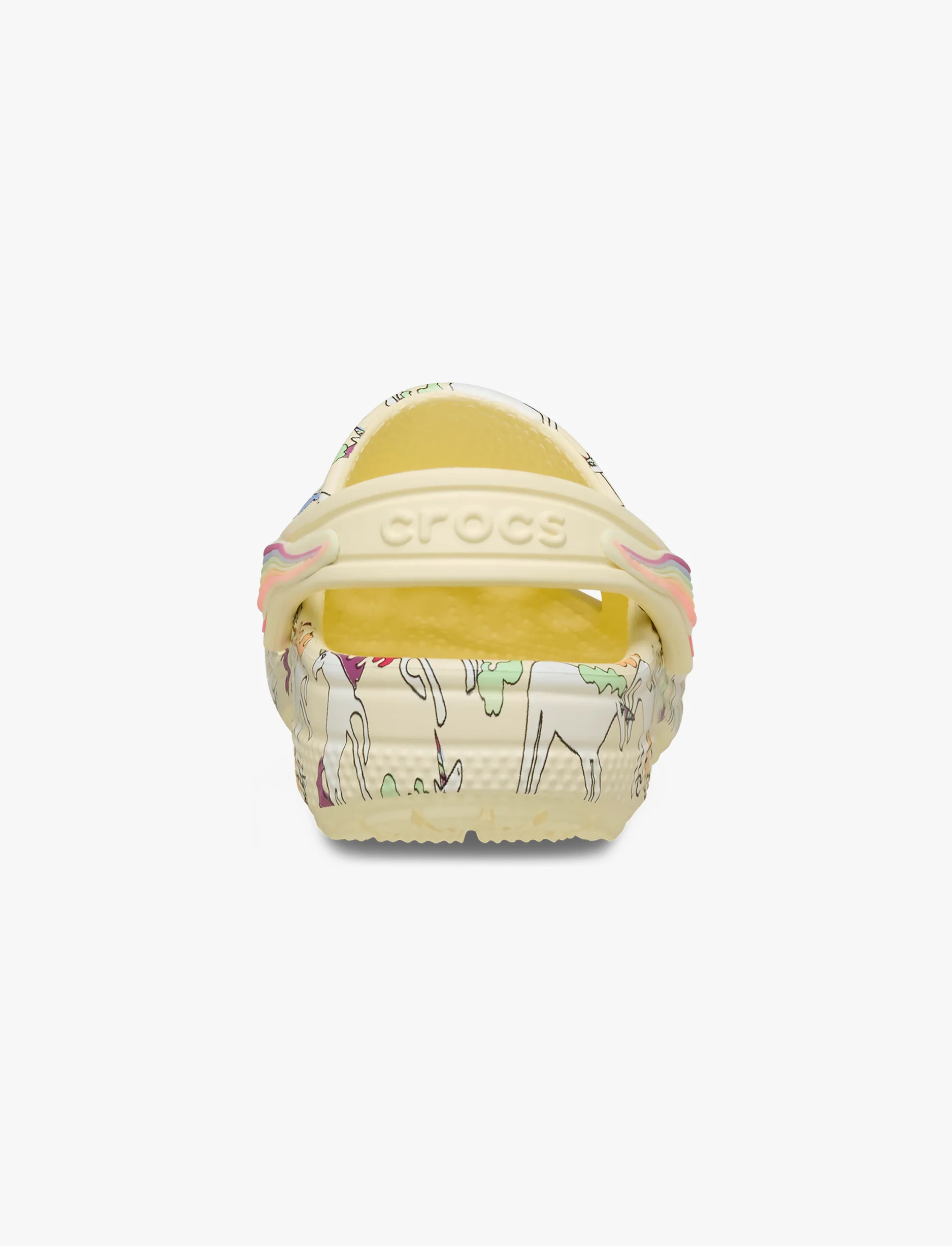 Crocs Classic Unicorn Graphic Clog - כפכפי קרוקס קלוג חד קרן בצבע קרם לקטנטנים - Image 6