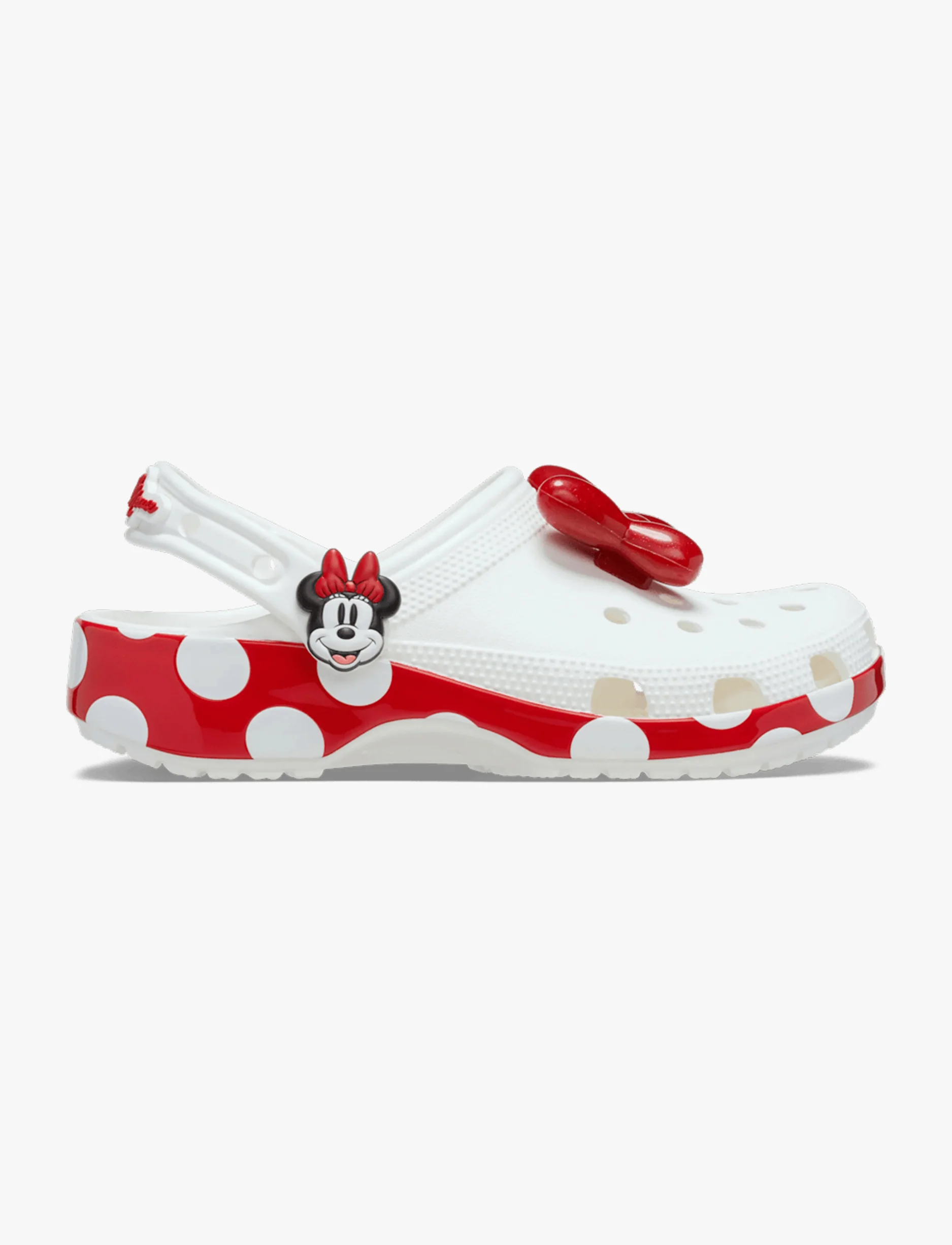 Crocs Minnie Mouse Classic Clog - כפכפי קרוקס מיני מאוס לנשים בצבע לבן/אדום - Image 2