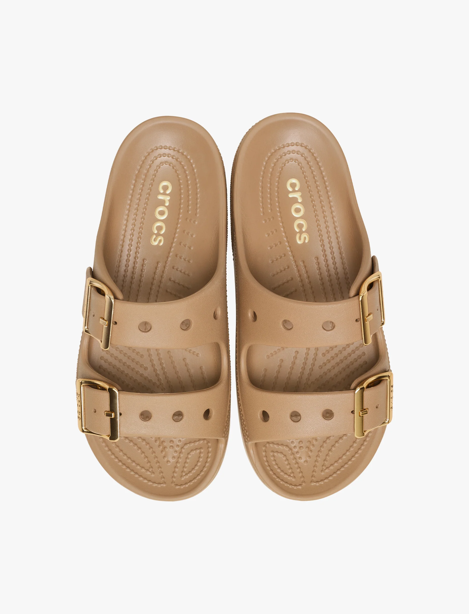 Crocs Saturday Metallic Buckle Sandal - סנדלי קרוקס לנשים בצבע חום כהה ספירה - Image 4