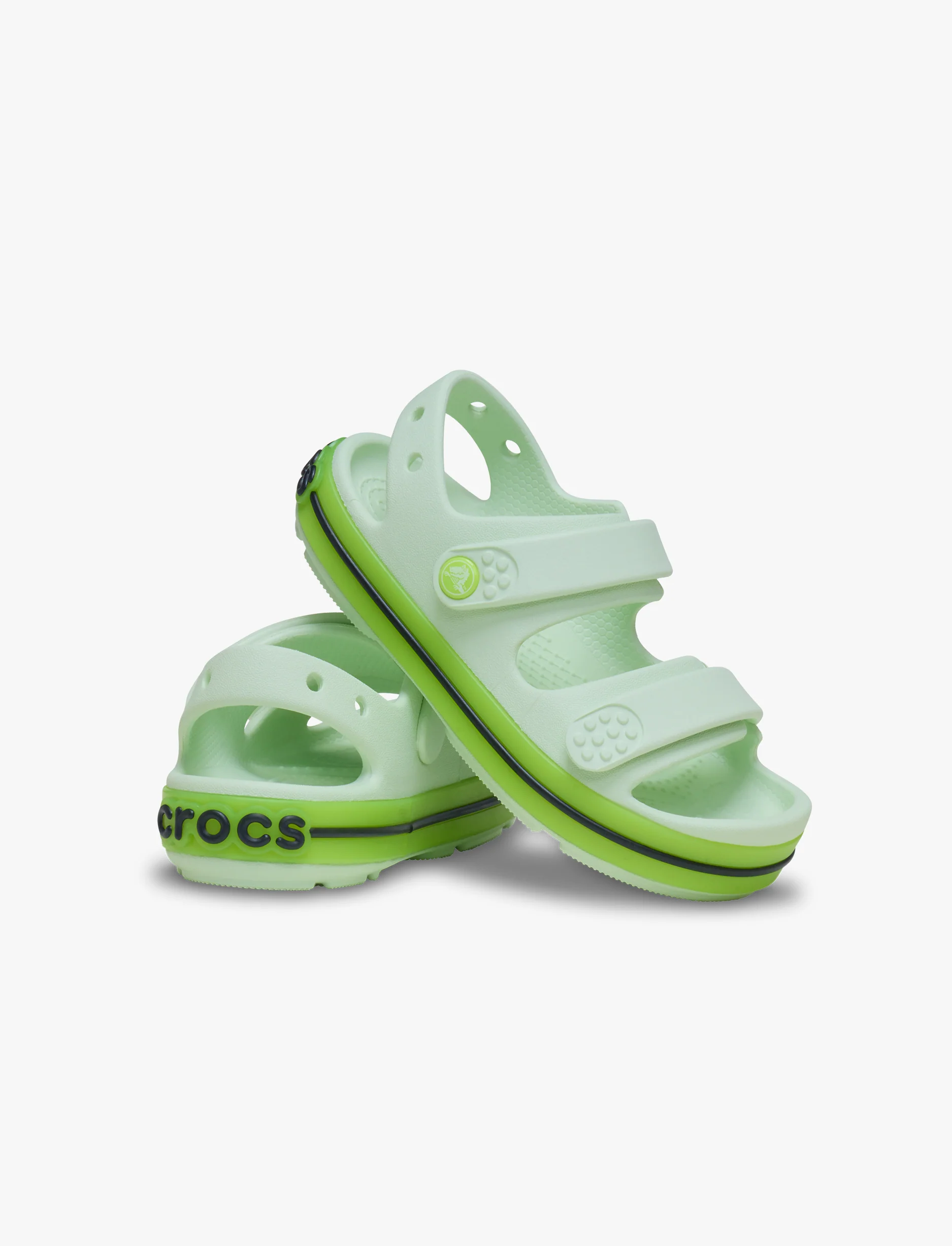 Crocs Crocband Cruiser Neon Band Sandal K - סנדלי קרוקס קרוקבנד לילדים בצבע ירוק תפוח אייס - Image 3