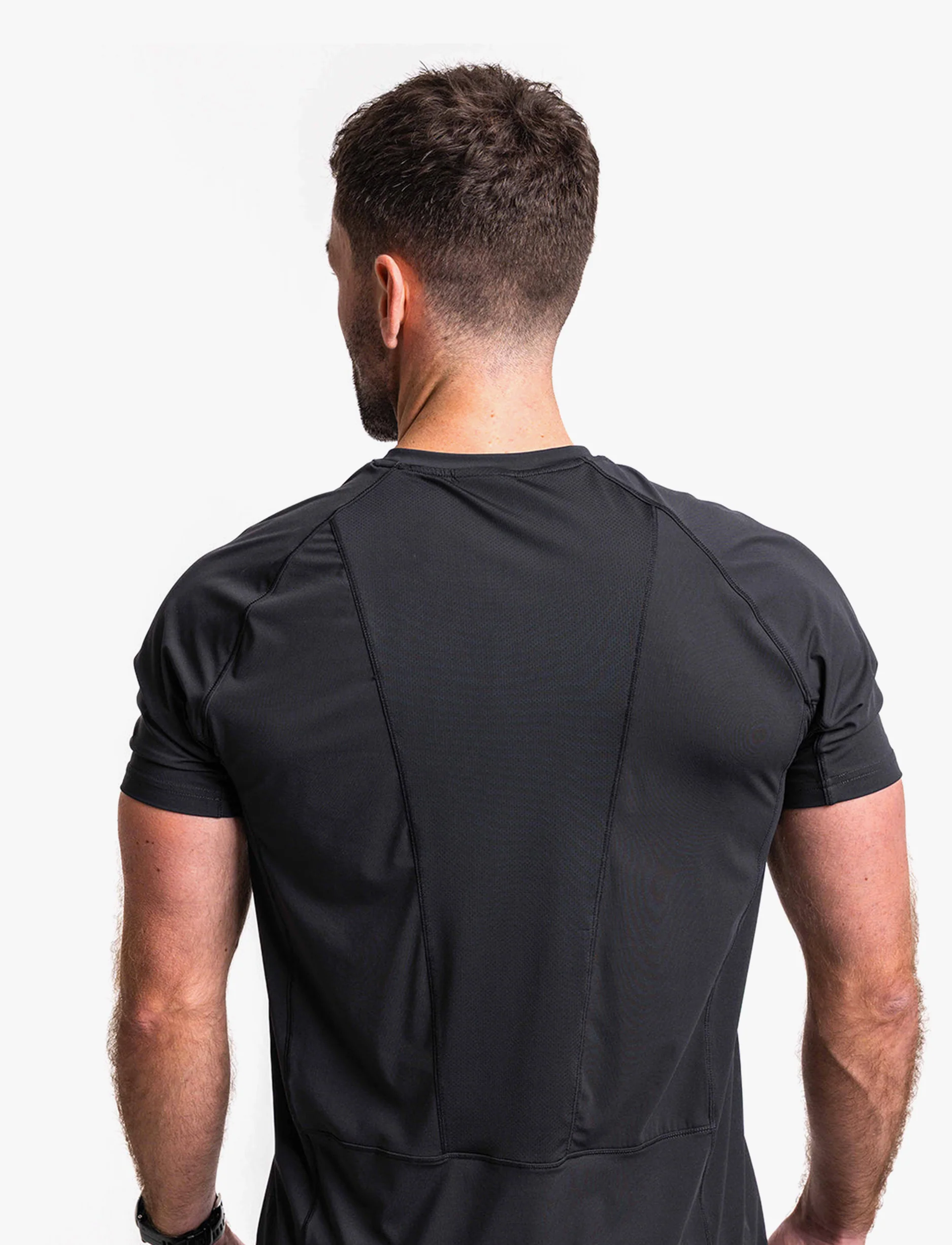 Built For Athletes Mens Hybrid Training T-Shirt - חולצת אימון לגברים בצבע שחור - Image 3