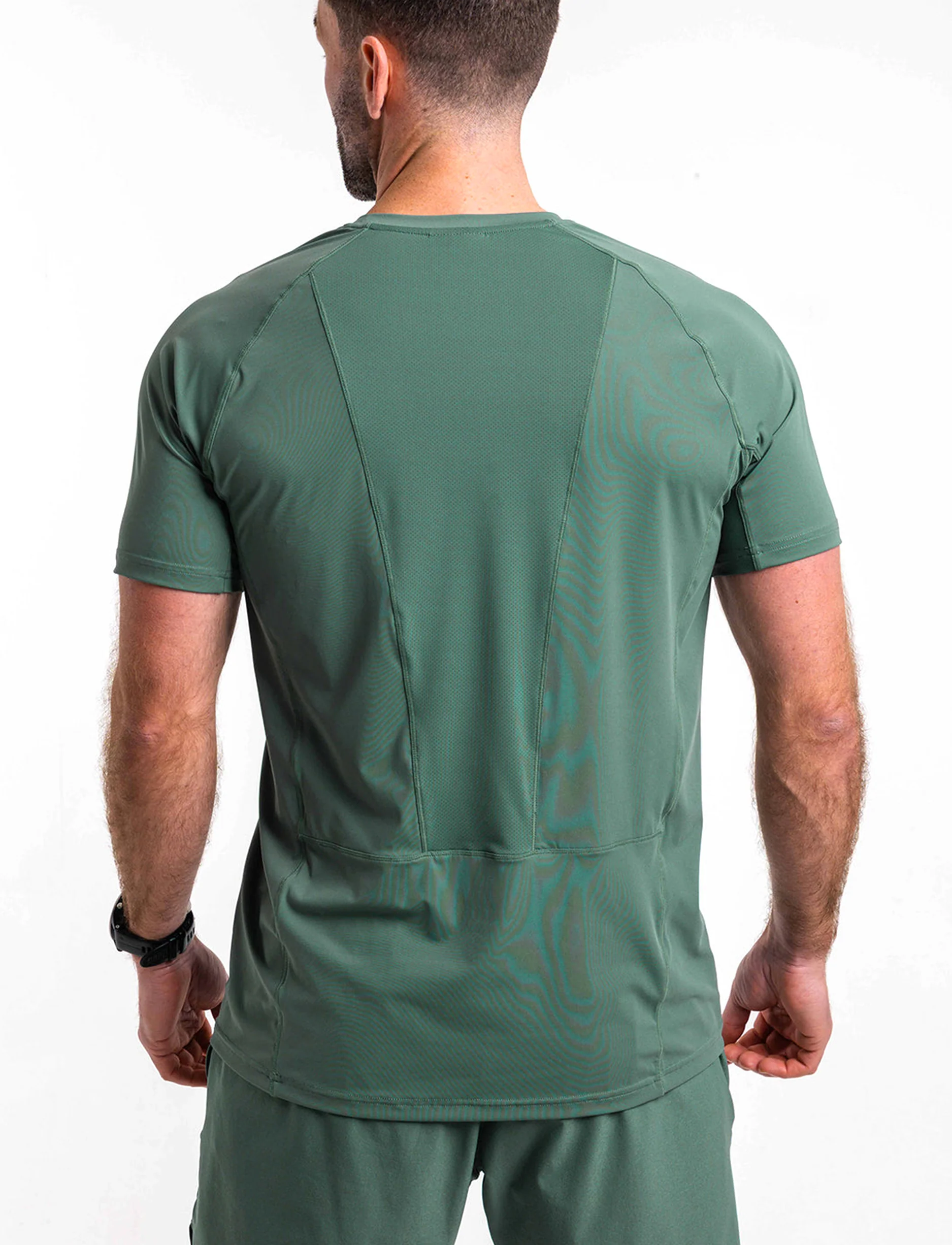 Built For Athletes Mens Hybrid Training T-Shirt - חולצת אימון לגברים בצבע ירוק שטיפה - Image 4