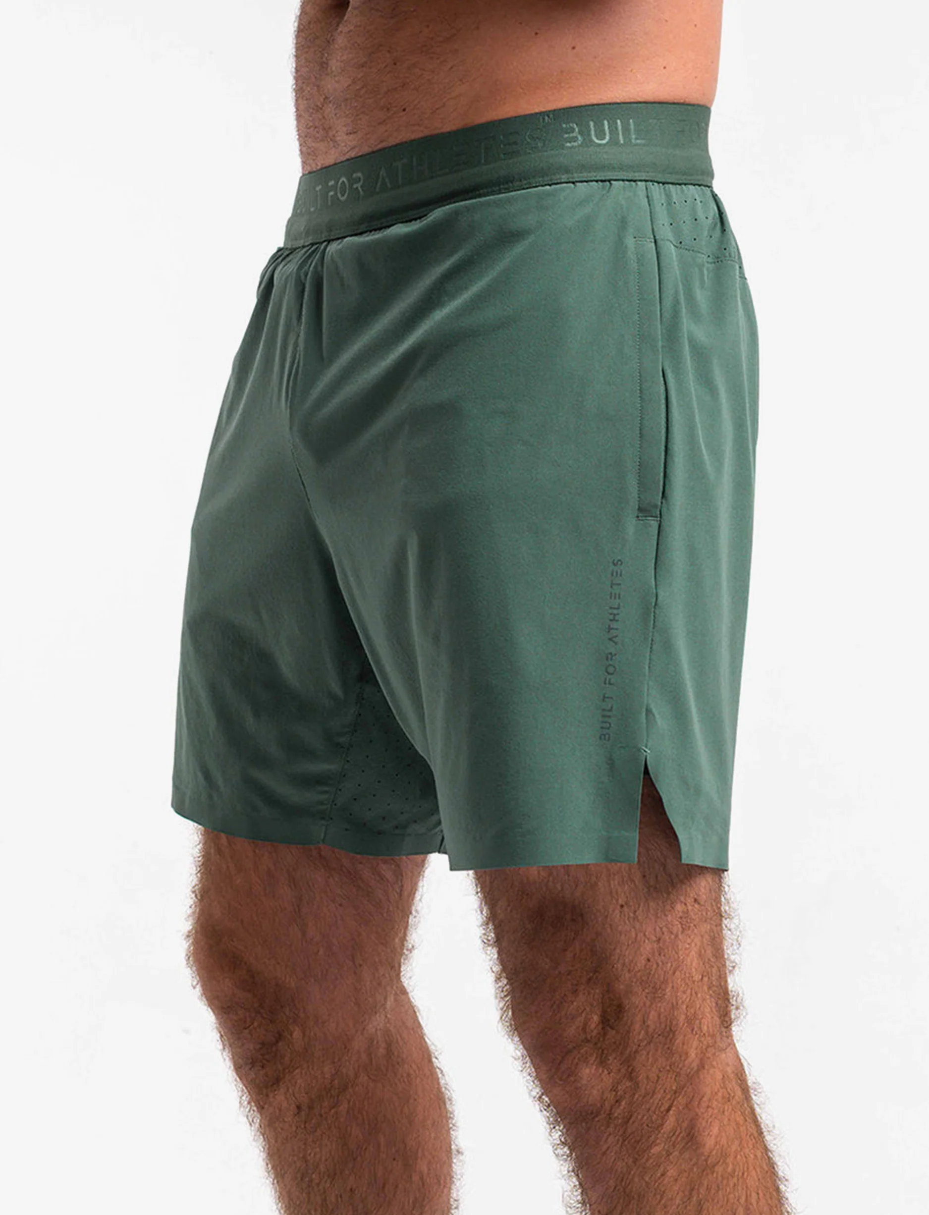 Built For Athletes Mens Hybrid Training 2 in 1 Short - מכנסי אימון 2-ב-1 לגברים בצבע ירוק שטיפה - Image 3