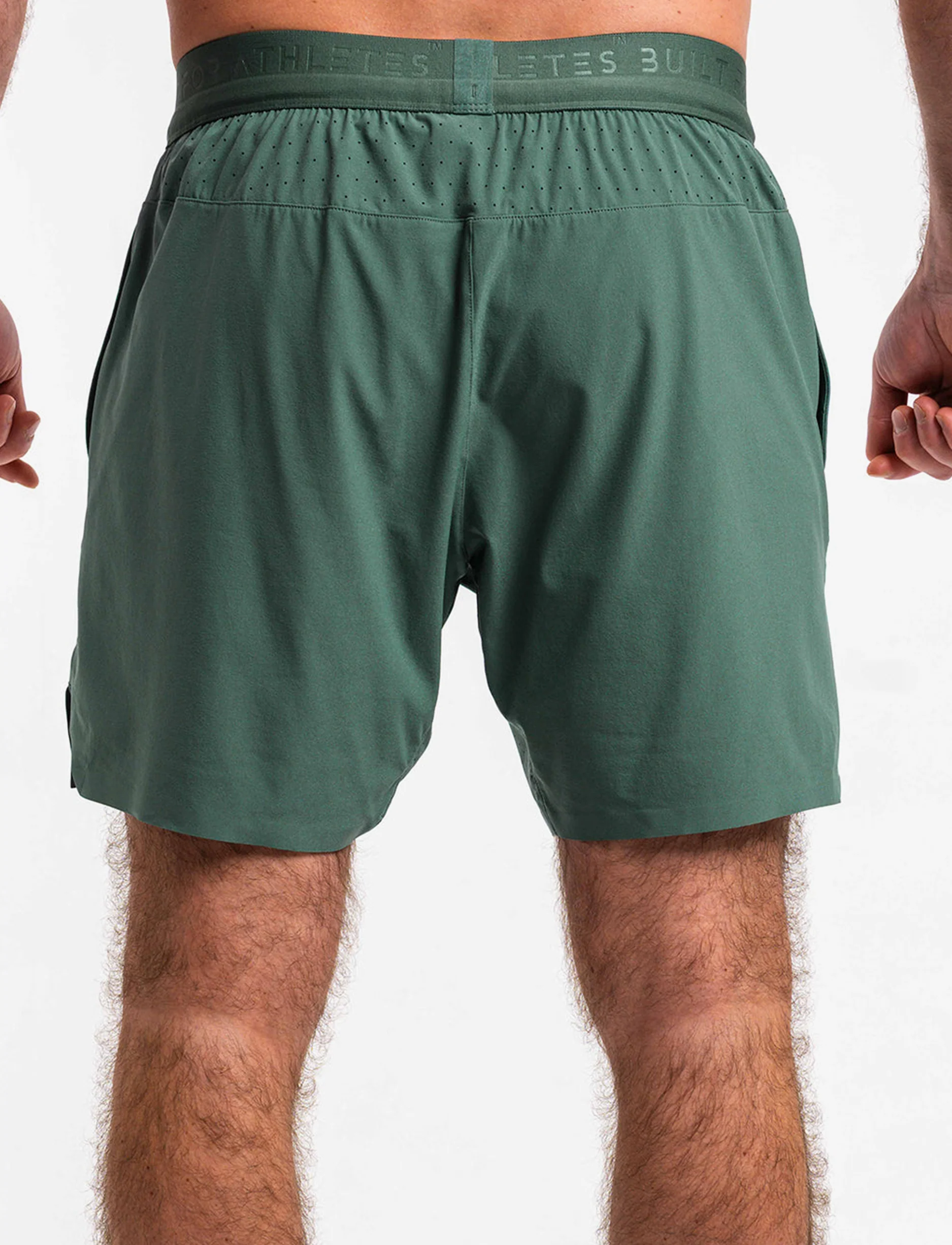 Built For Athletes Mens Hybrid Training 2 in 1 Short - מכנסי אימון 2-ב-1 לגברים בצבע ירוק שטיפה - Image 5