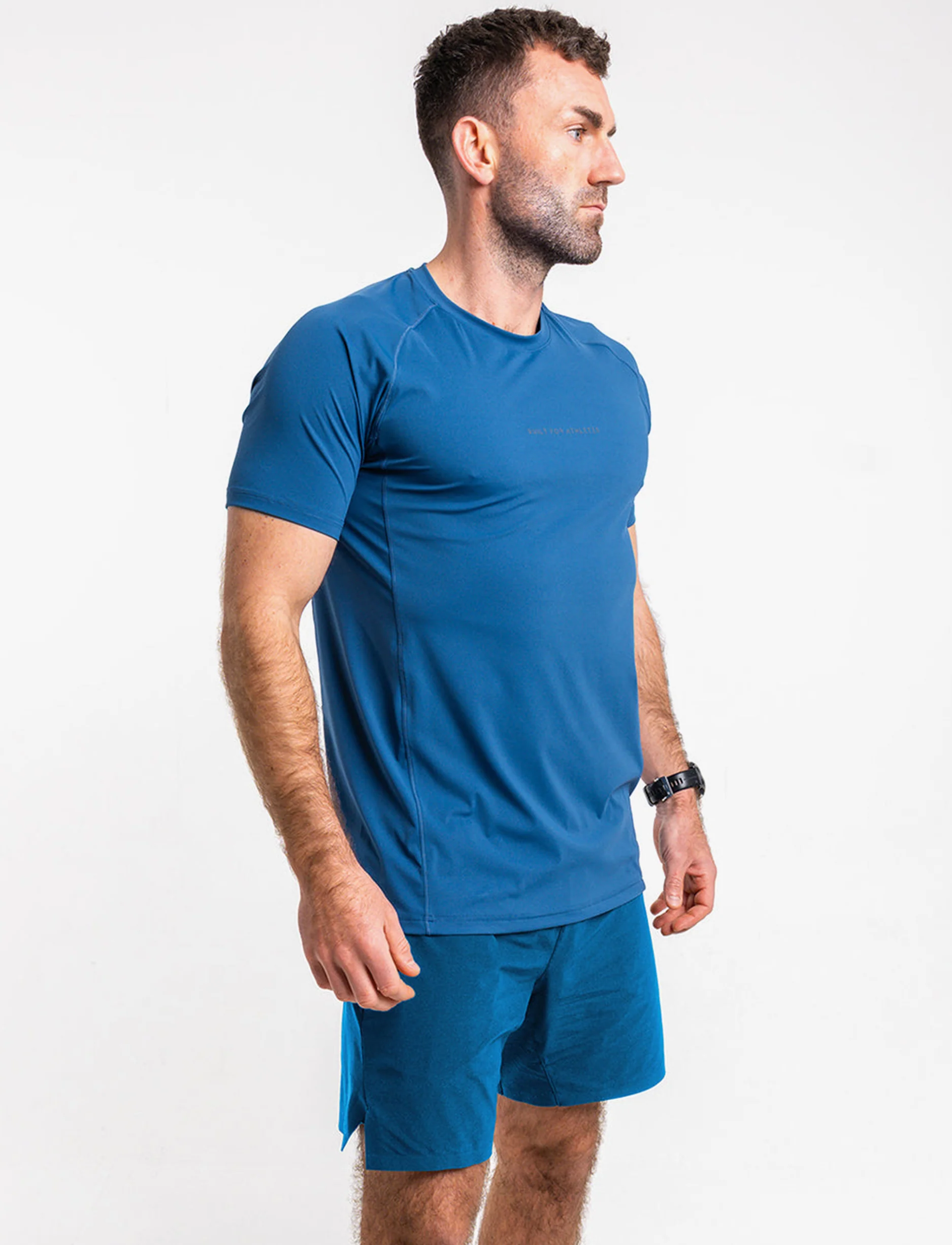 Built For Athletes Mens Hybrid Training 2 in 1 Short - מכנסי אימון 2-ב-1 לגברים בצבע כחול מלכותי - Image 5