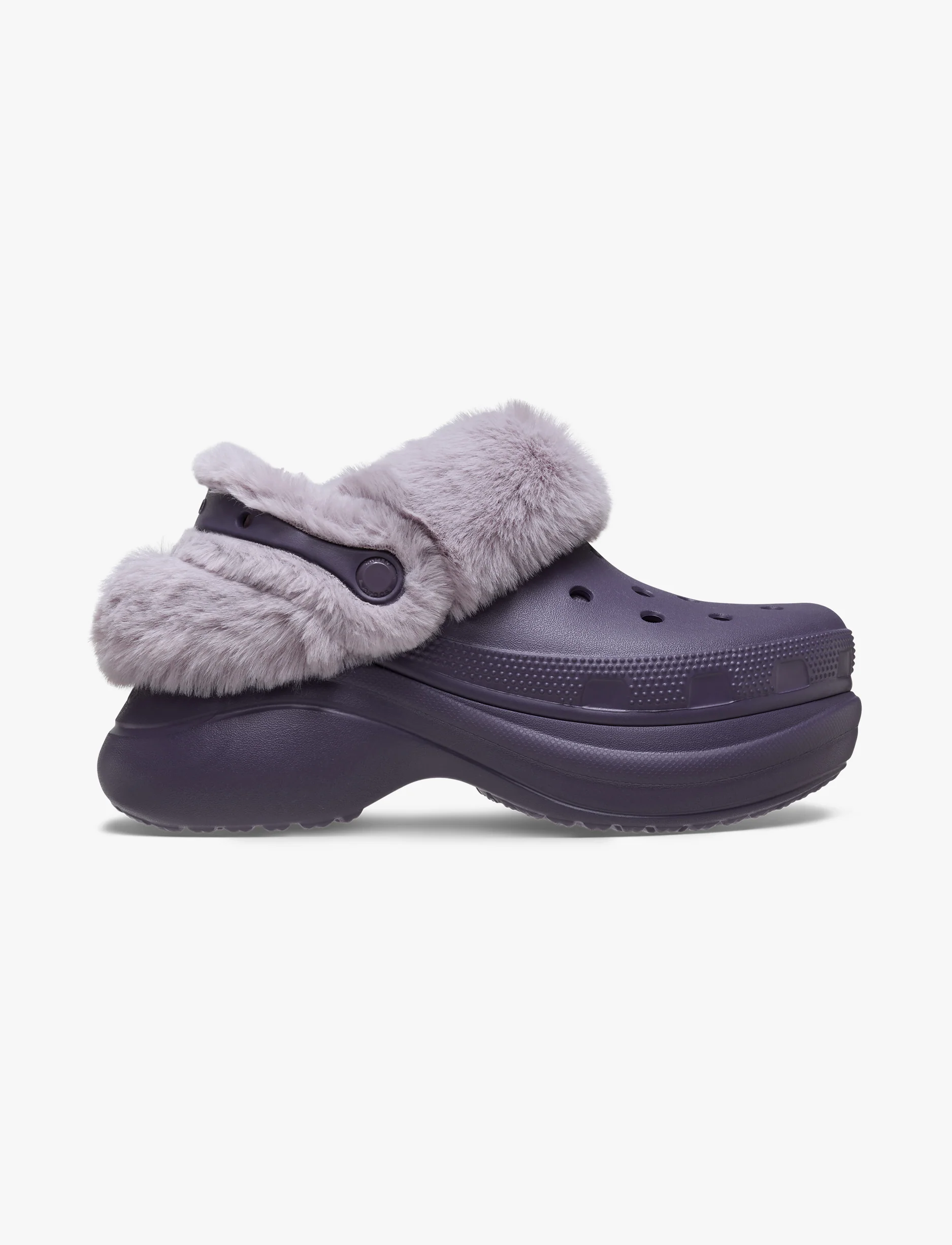 Crocs Bae Lined Clog - כפכפים פרוותיים קרוקס פלטפורמה ביי לנשים בצבע סגול לילה - Image 2