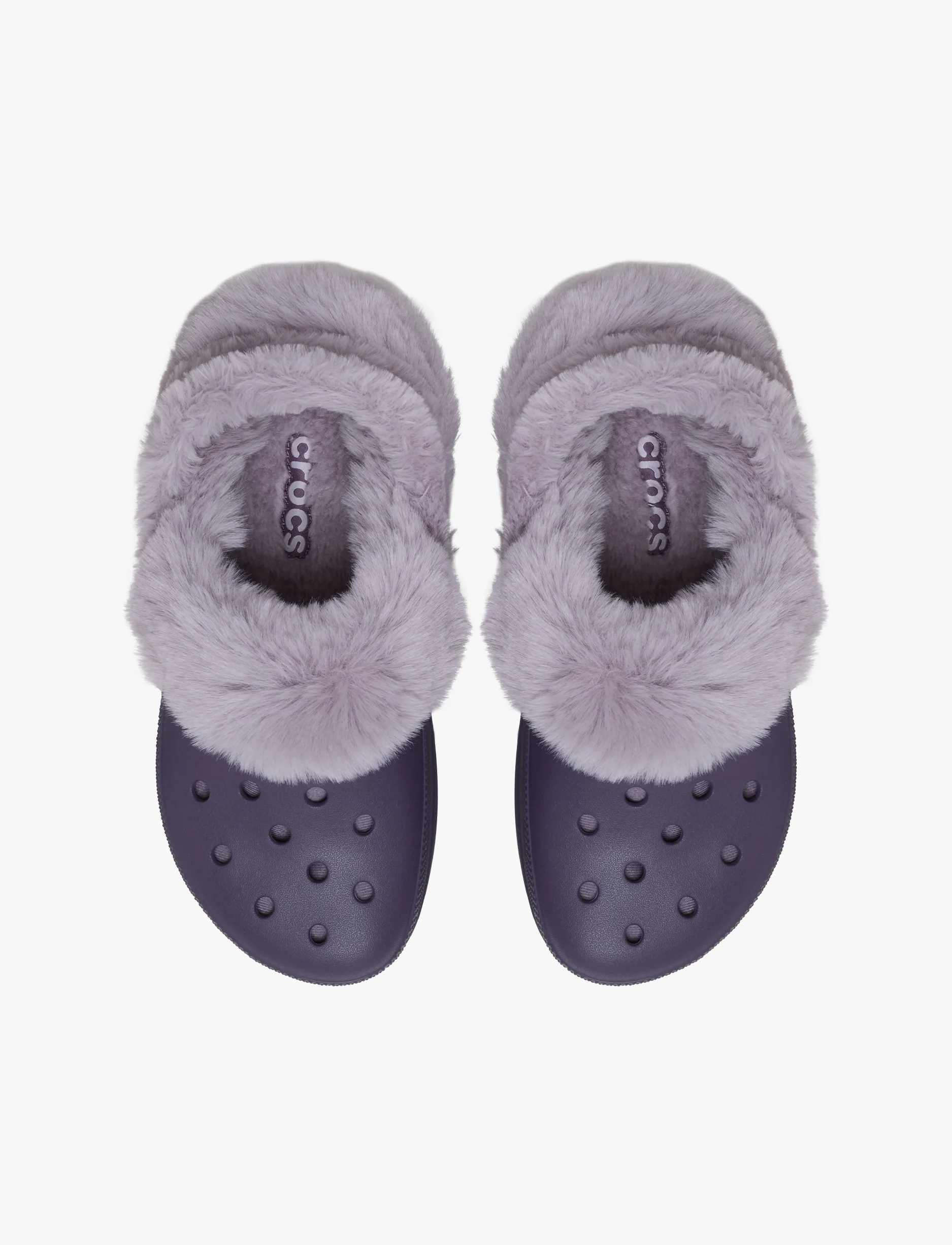 Crocs Bae Lined Clog - כפכפים פרוותיים קרוקס פלטפורמה ביי לנשים בצבע סגול לילה - Image 4