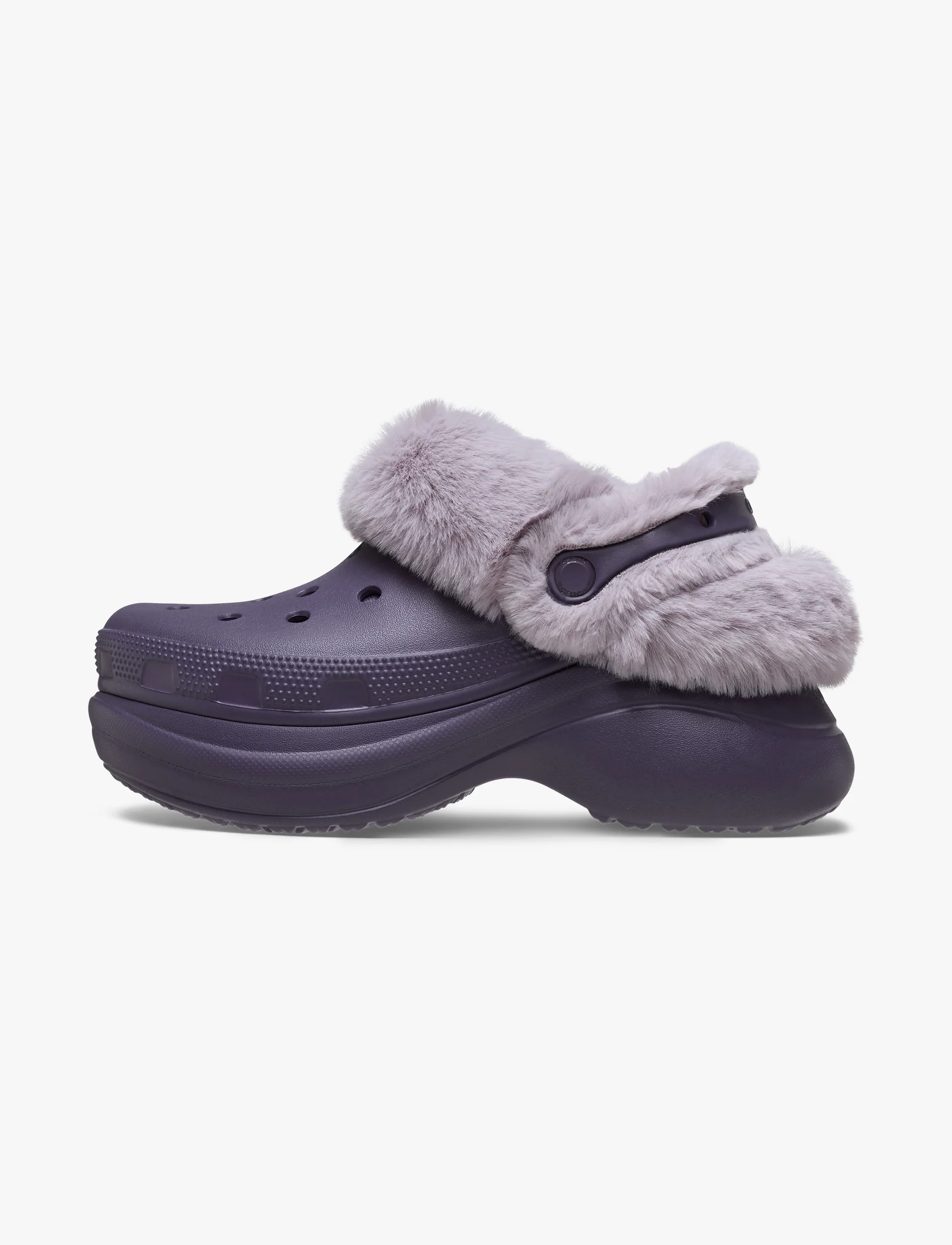 Crocs Bae Lined Clog - כפכפים פרוותיים קרוקס פלטפורמה ביי לנשים בצבע סגול לילה - Image 5