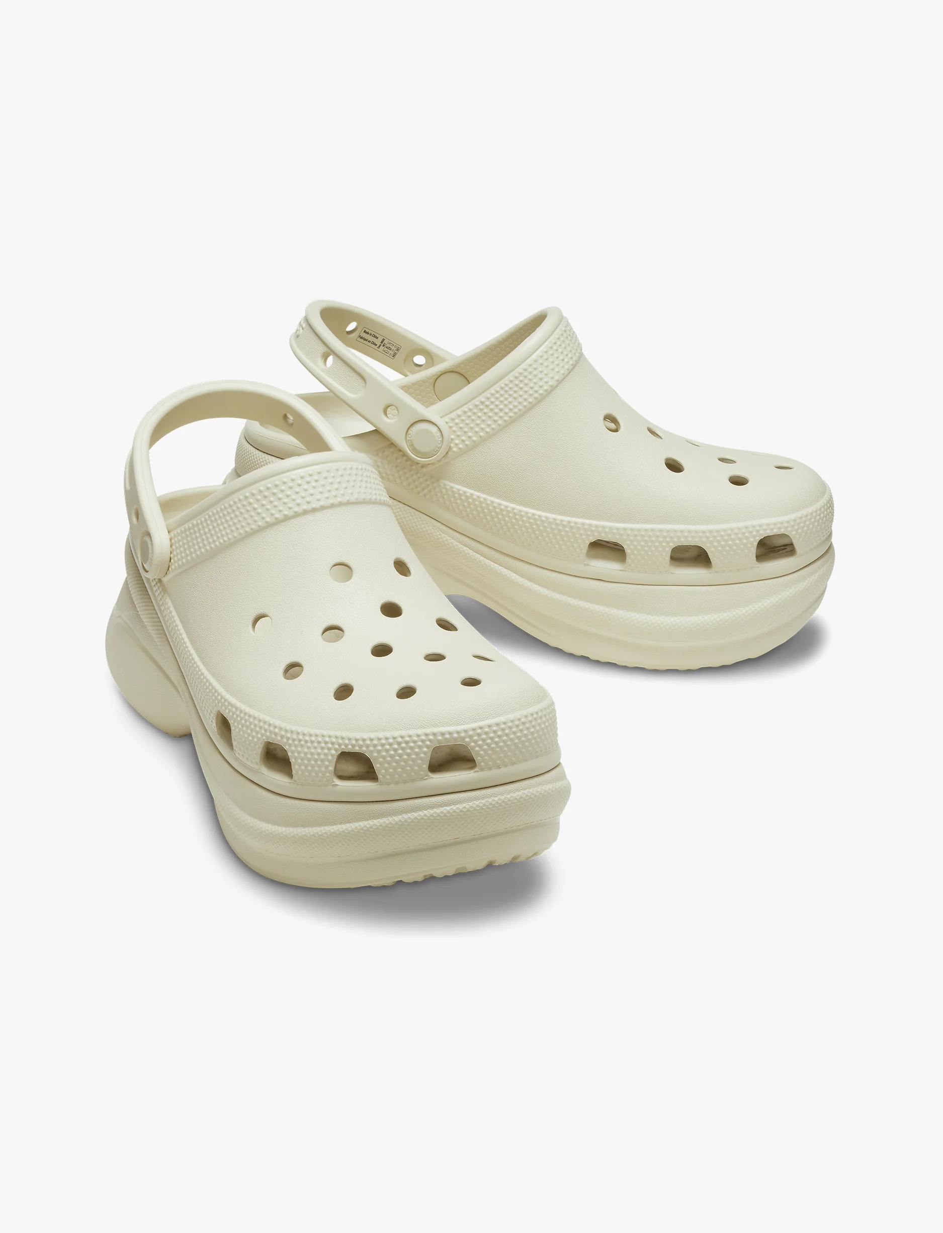 Crocs Classic Bae Clog - כפכפי פלטפורמה נשים קרוקס בצבע עצם - Image 3