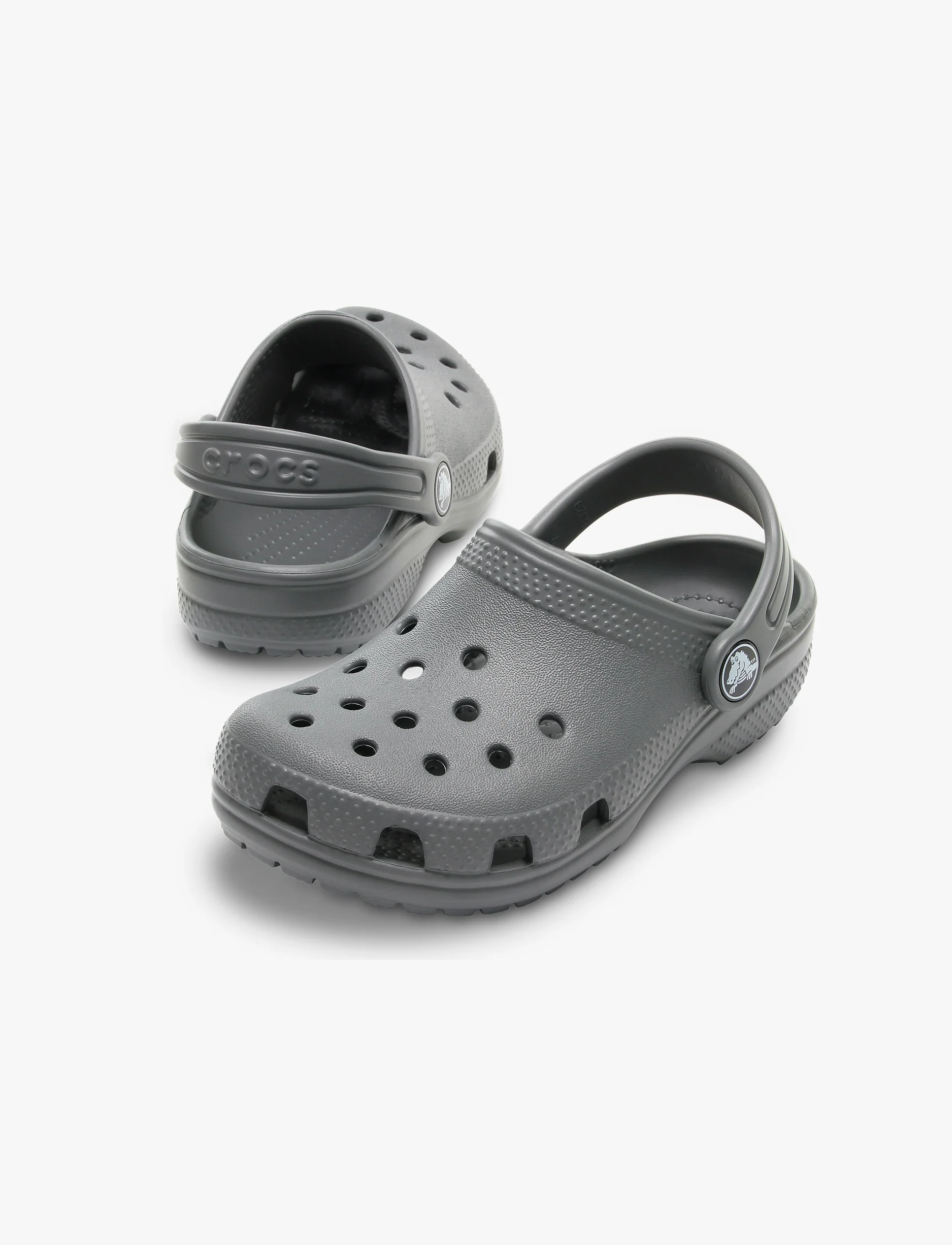 Crocs Classic Clog K - כפכפי קרוקס קלאסיים לילדים בצבע אפור סלאט - Image 4