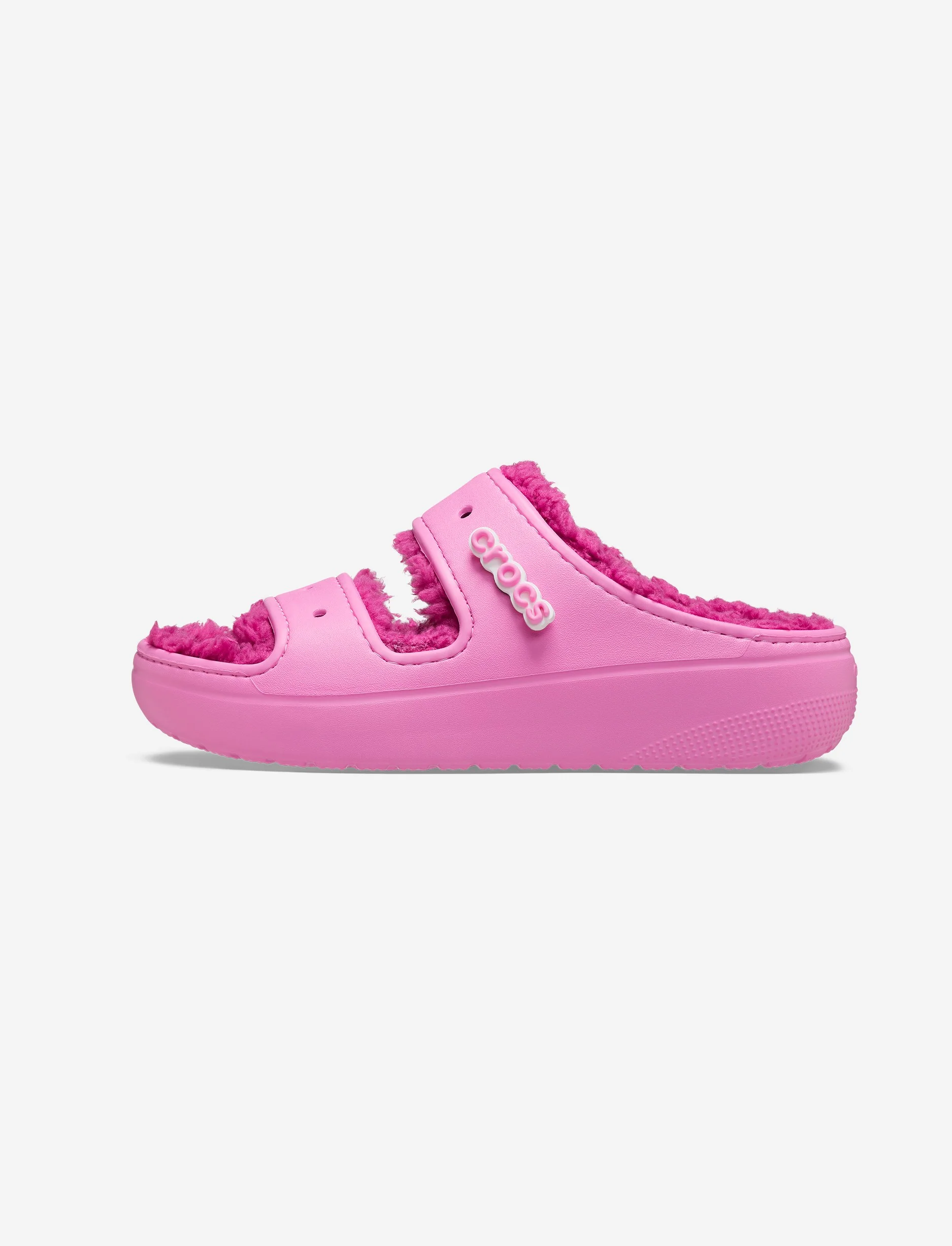 Crocs Classic Cozzzy Sandal  -כפכפי קרוקס פרווה לנשים בצבע ורוד טאפי - Image 5