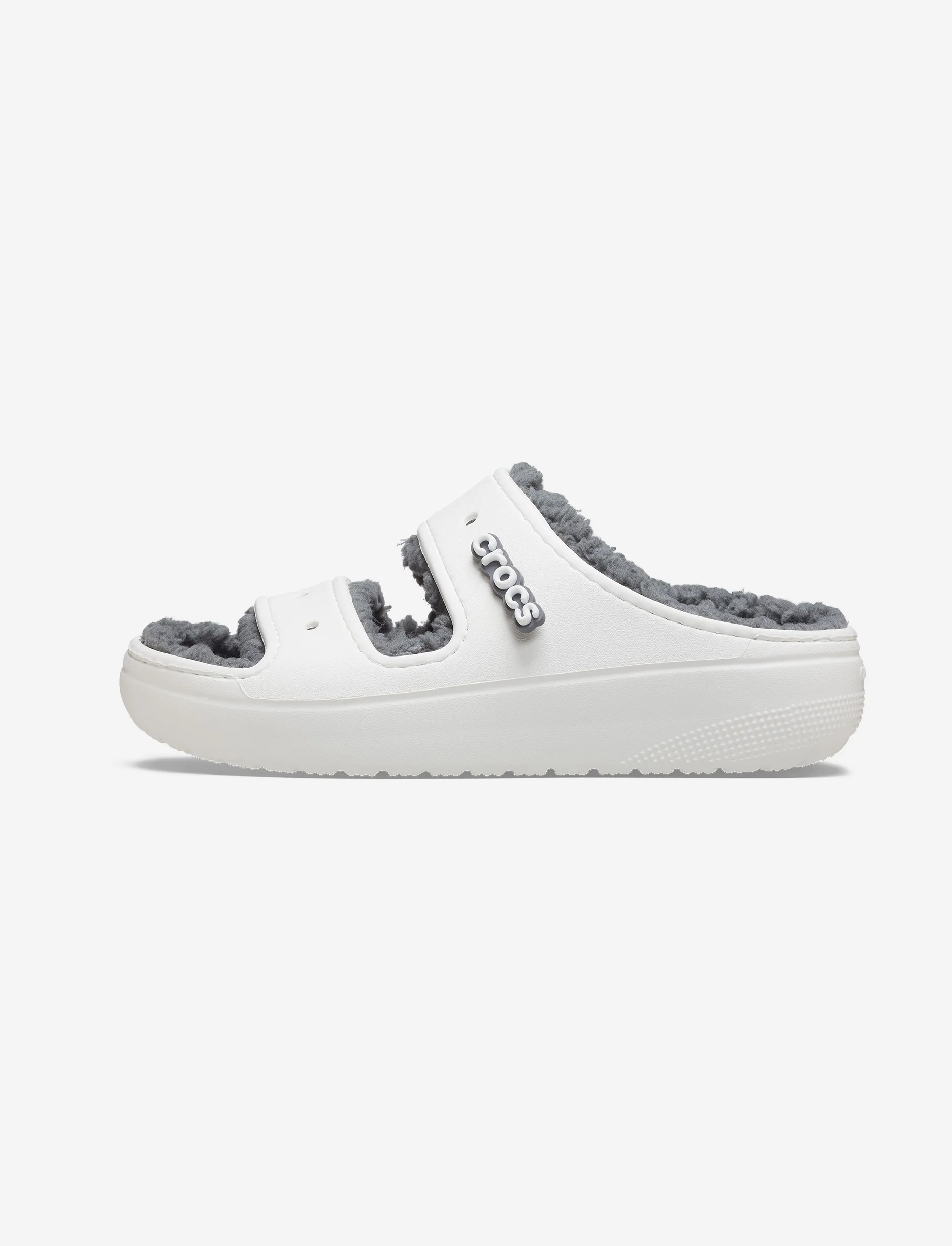 Crocs Classic Cozzzy Sandal  - כפכפי קרוקס פרווה לנשים בצבע לבן - Image 5