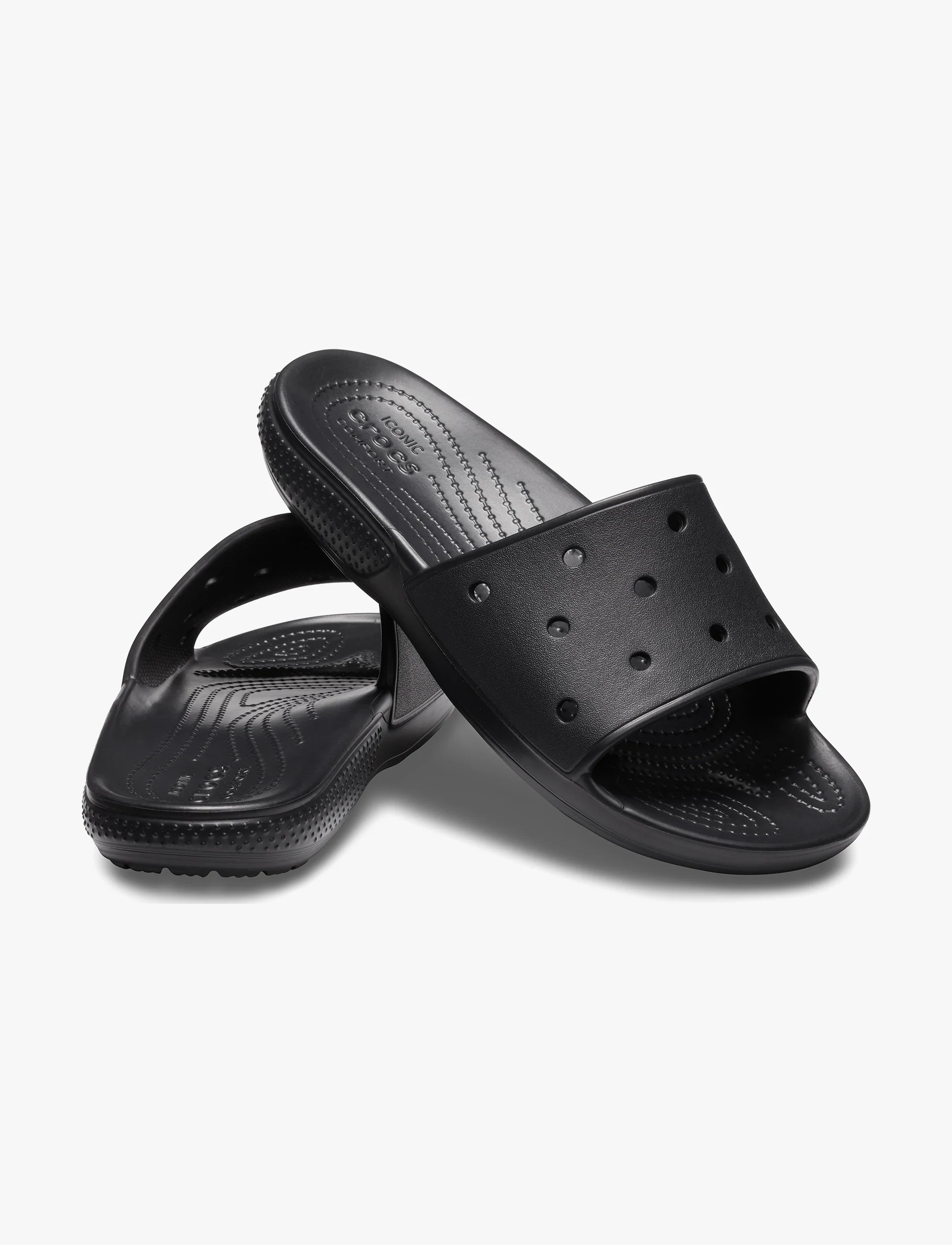 Crocs Classic Crocs Slide -כפכפי סלייד קרוקס בצבע שחור - Image 3