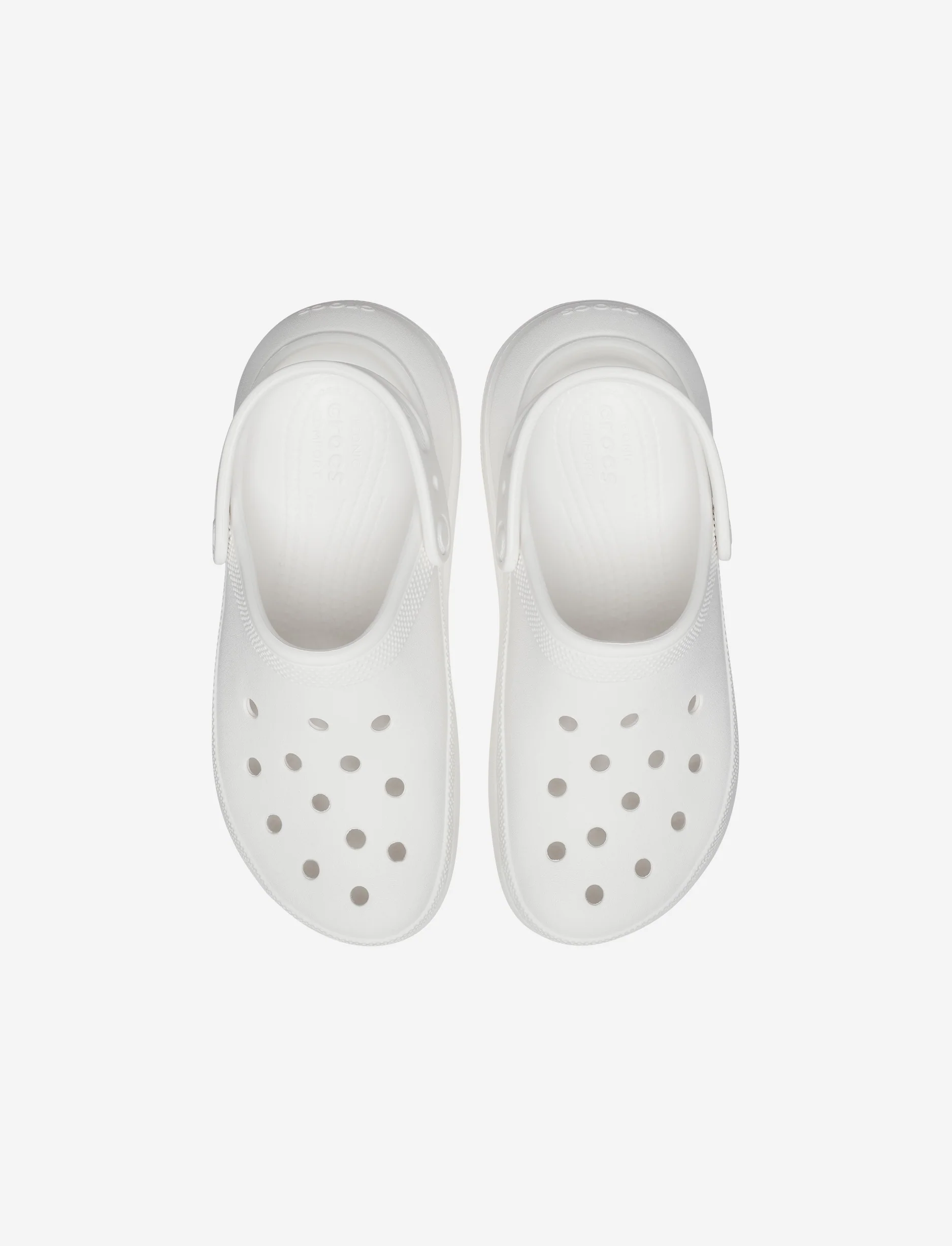 Crocs Classic Crush Clog - כפכפי פלטפורמה קרוקס קראש לנשים בצבע לבן - Image 3