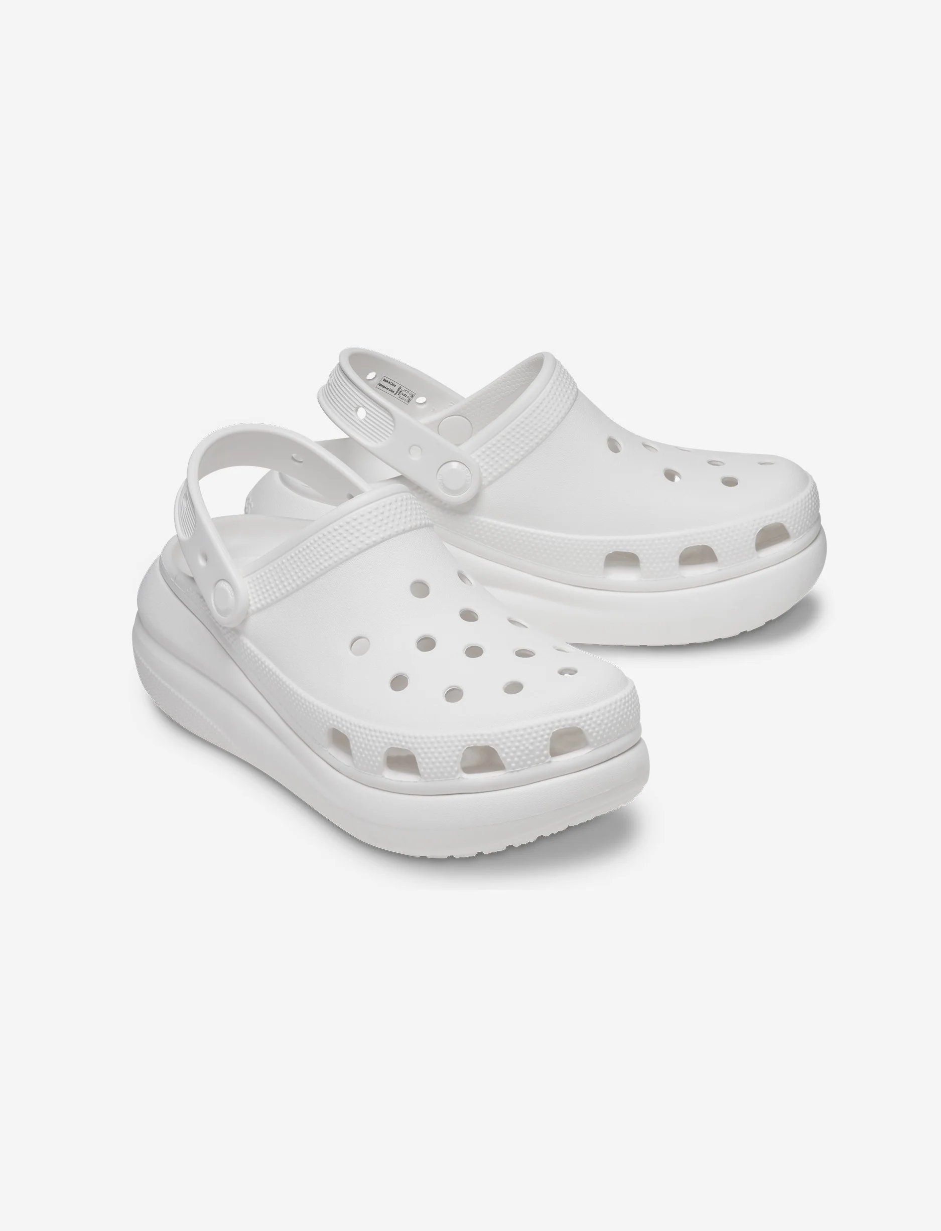 Crocs Classic Crush Clog - כפכפי פלטפורמה קרוקס קראש לנשים בצבע לבן - Image 4
