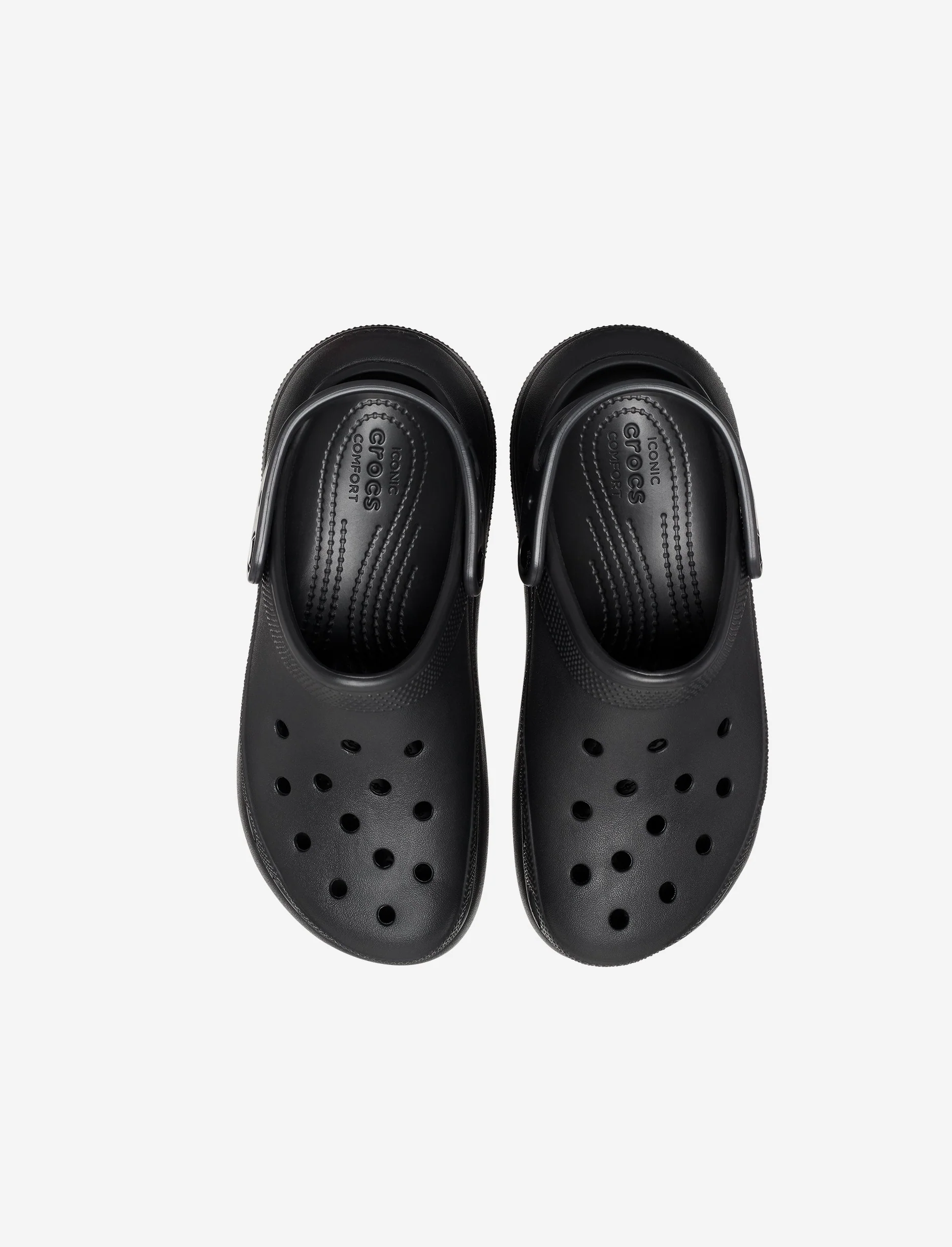Crocs Classic Crush Clog - כפכפי פלטפורמה קרוקס קראש לנשים בצבע שחור - Image 3