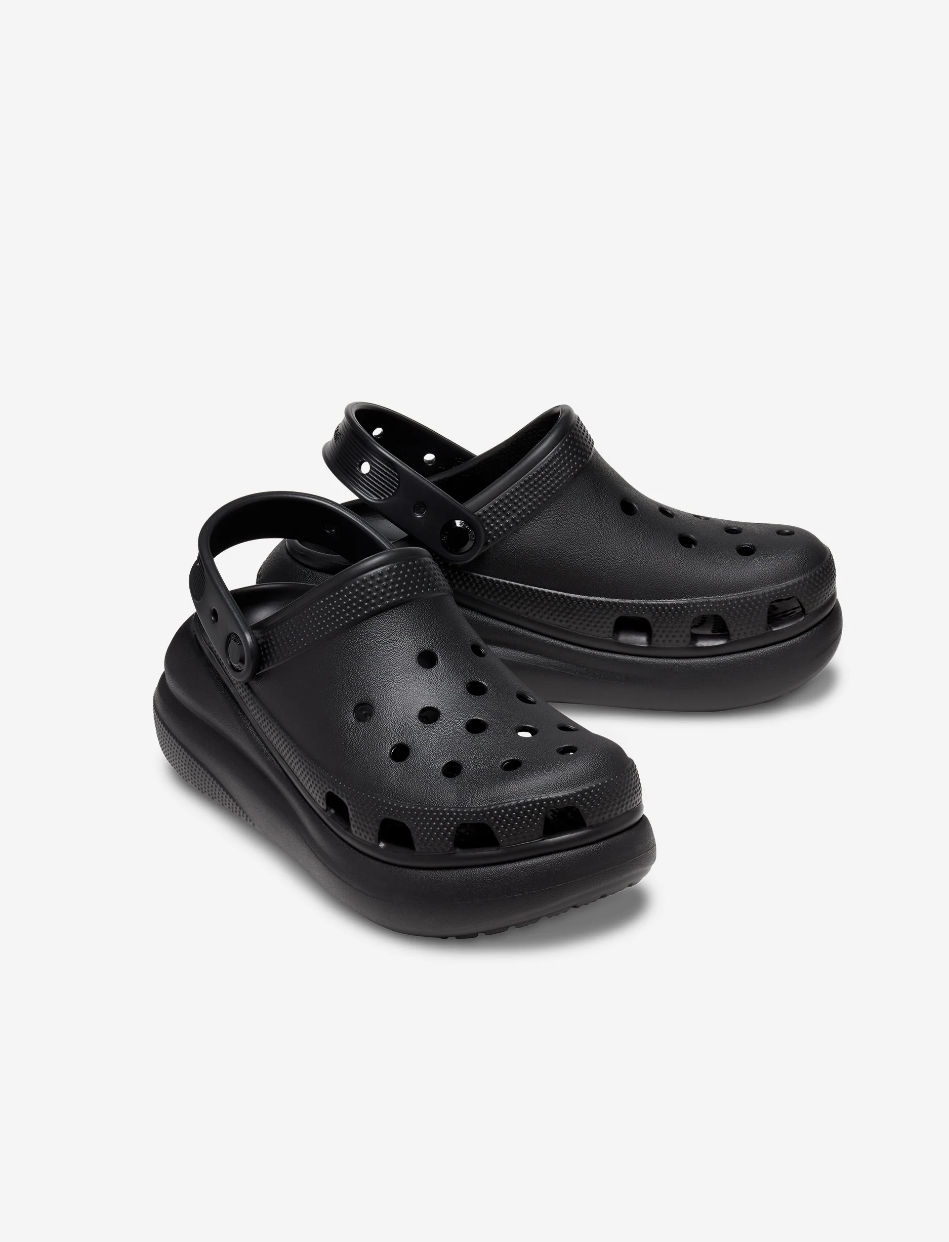 Crocs Classic Crush Clog - כפכפי פלטפורמה קרוקס קראש לנשים בצבע שחור - Image 4