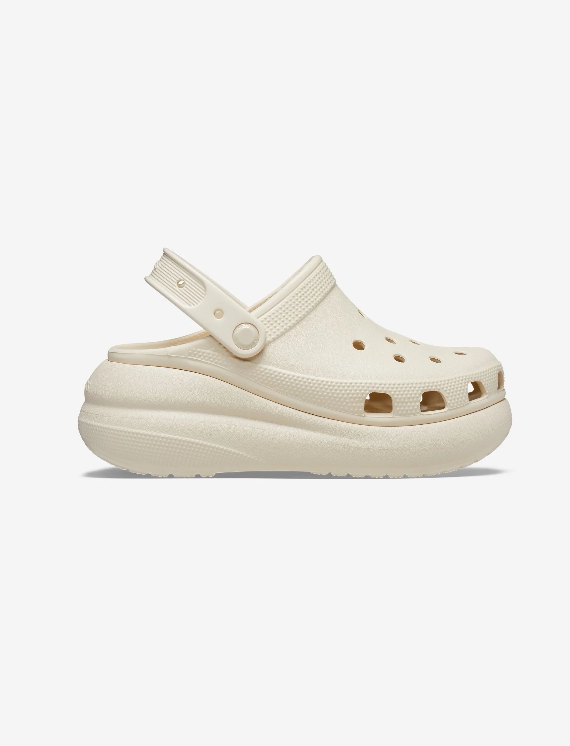Crocs Classic Crush Clog - כפכפי פלטפורמה קרוקס קראש לנשים בצבע קרם - Image 3