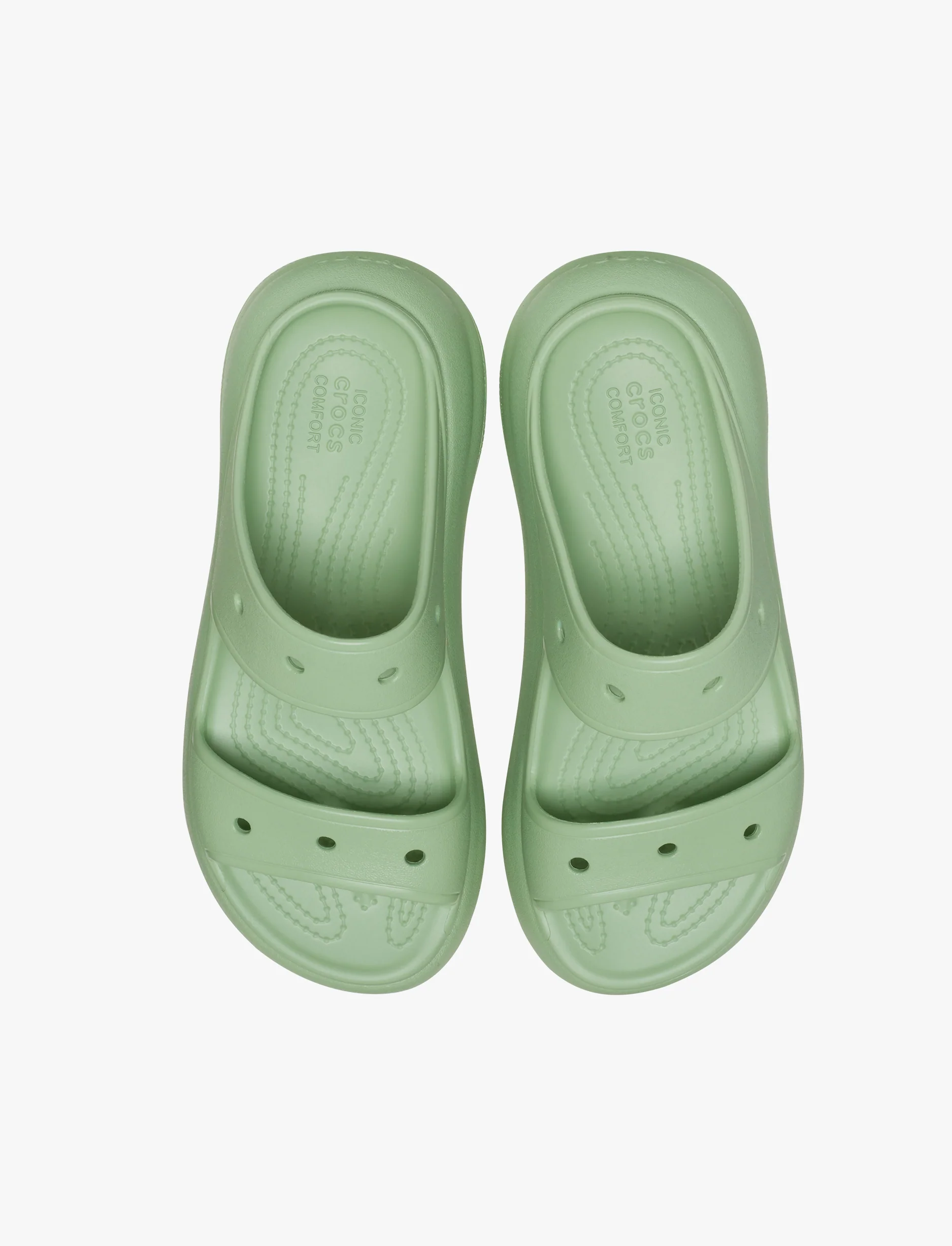 Crocs Classic Crush Sandal - כפכפי קראש קרוקס לנשים בצבע ירוק פייר - Image 3