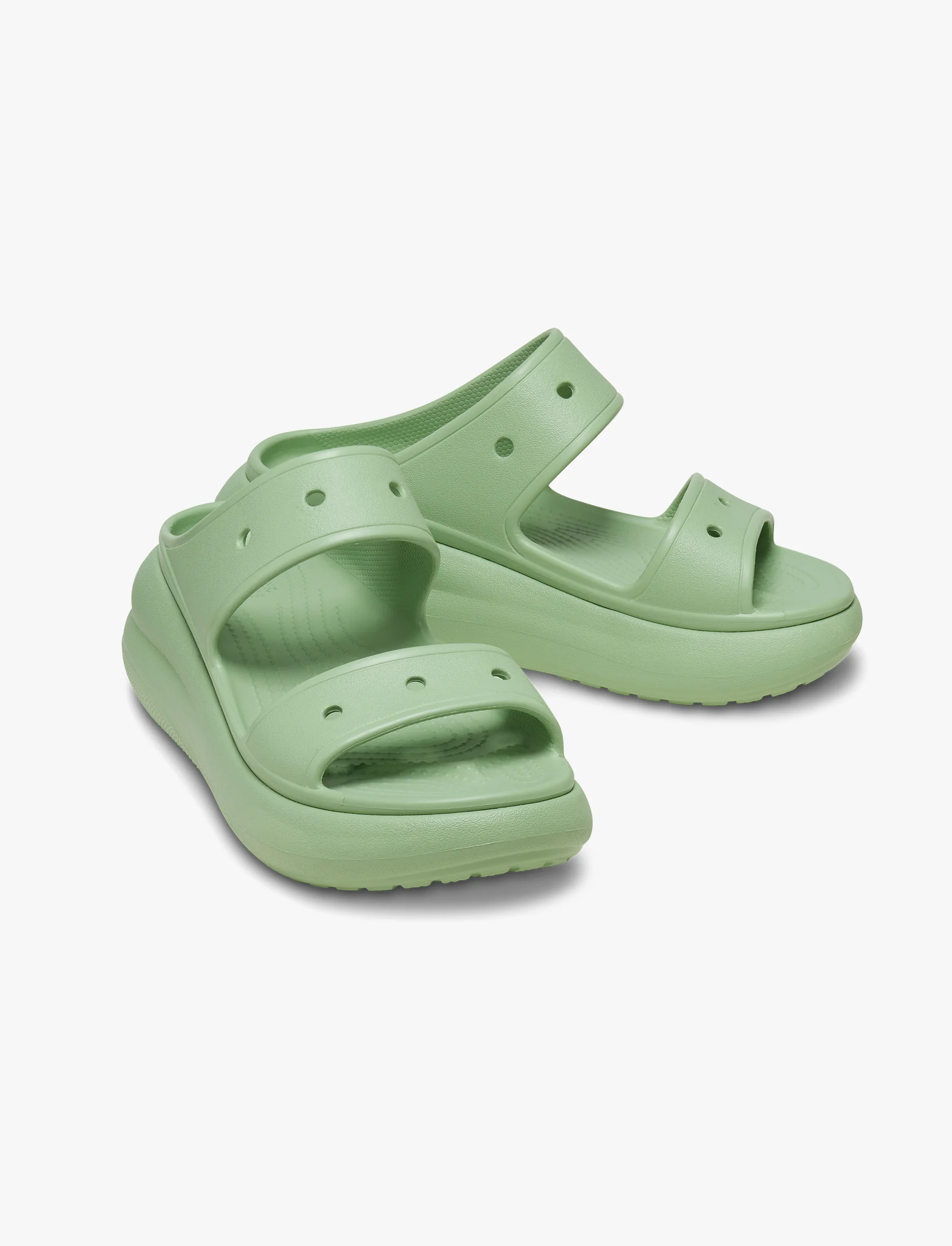 Crocs Classic Crush Sandal - כפכפי קראש קרוקס לנשים בצבע ירוק פייר - Image 4