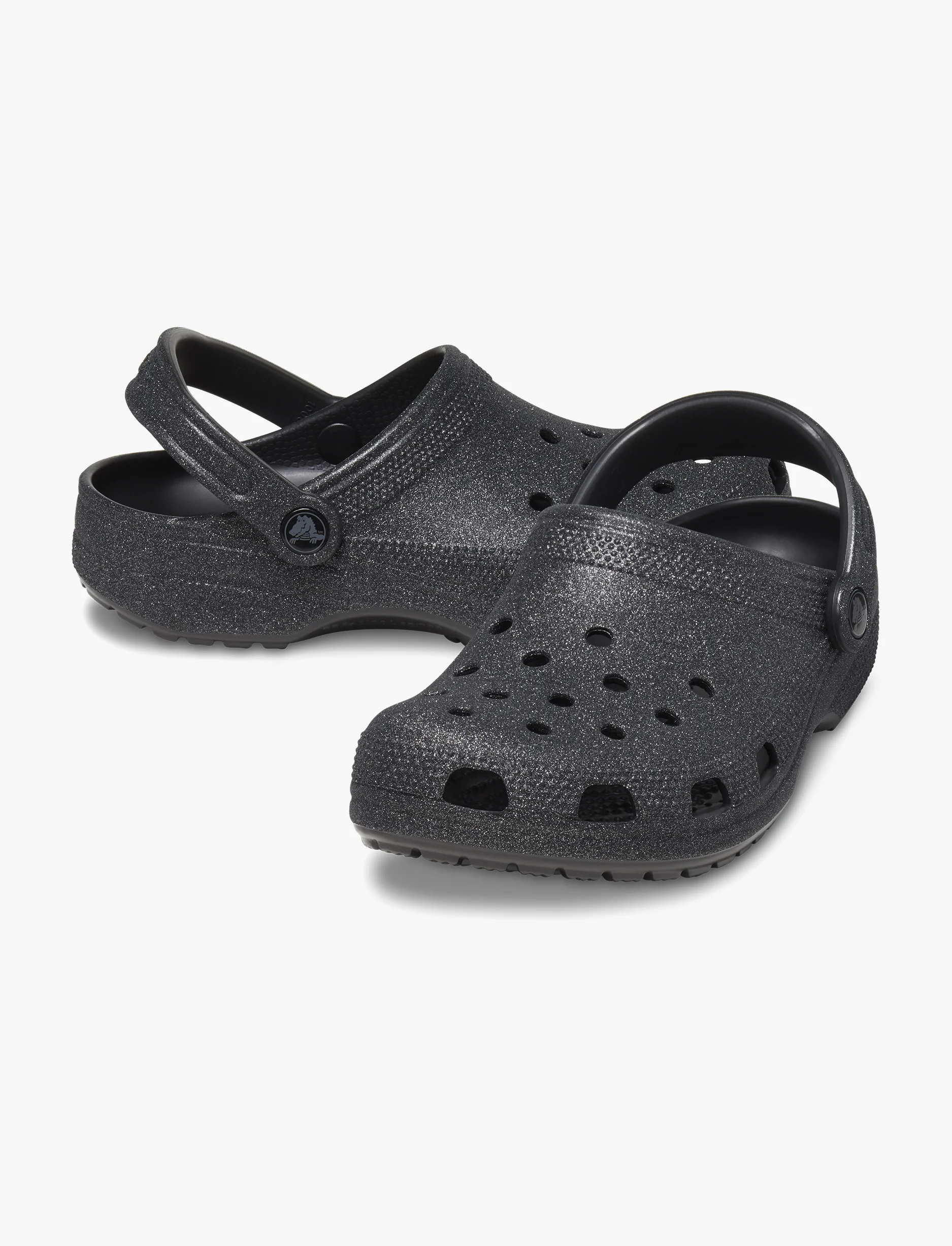 Crocs Classic Glitter Clog - כפכפי קלוג קרוקס נצנצים לנשים בצבע שחור - Image 3