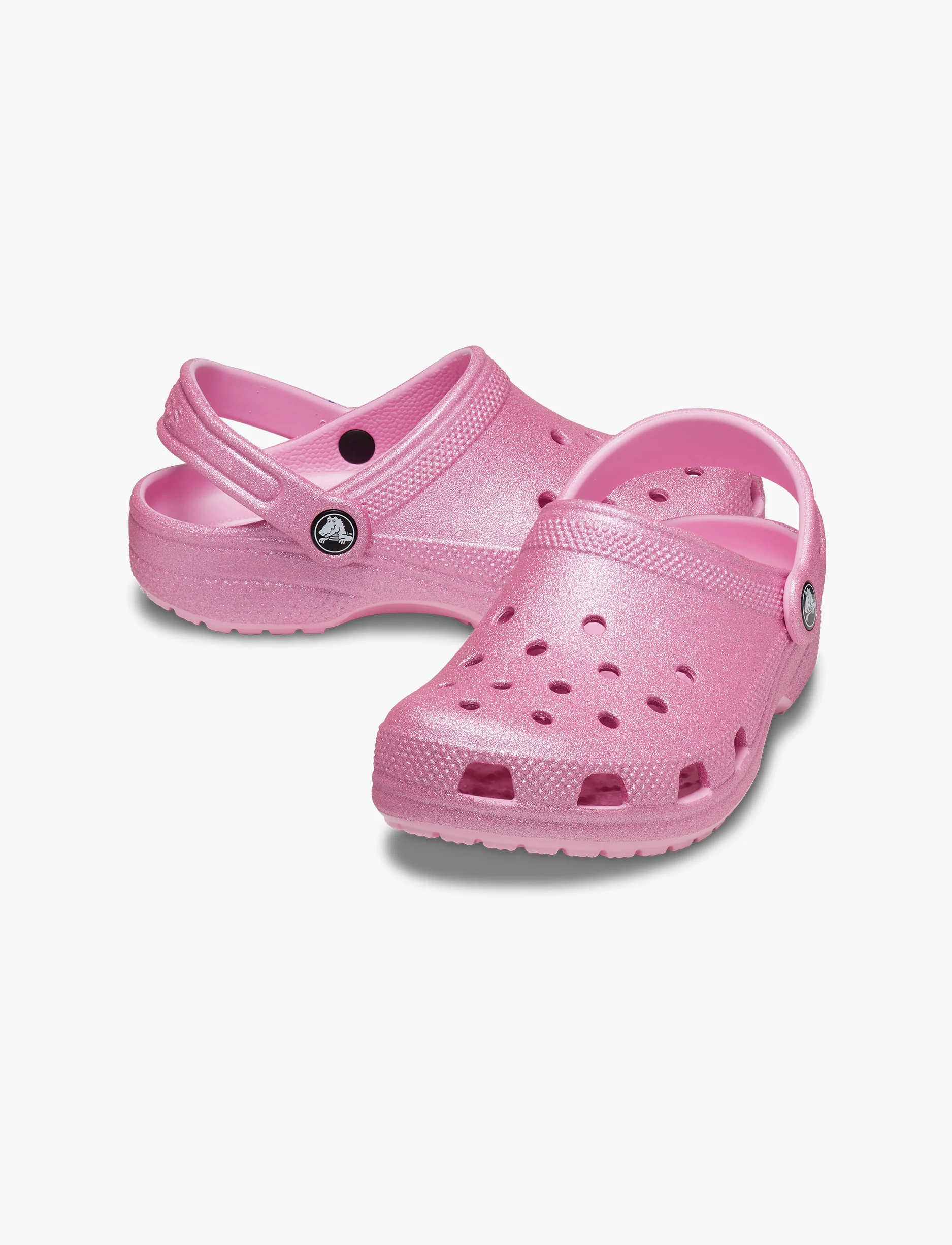 Crocs Classic Glitter Clog T - כפכף קרוקס קלאסי לילדות מידות קטנות בצבע ורוד טוויד בהדפס נצנצים - Image 4