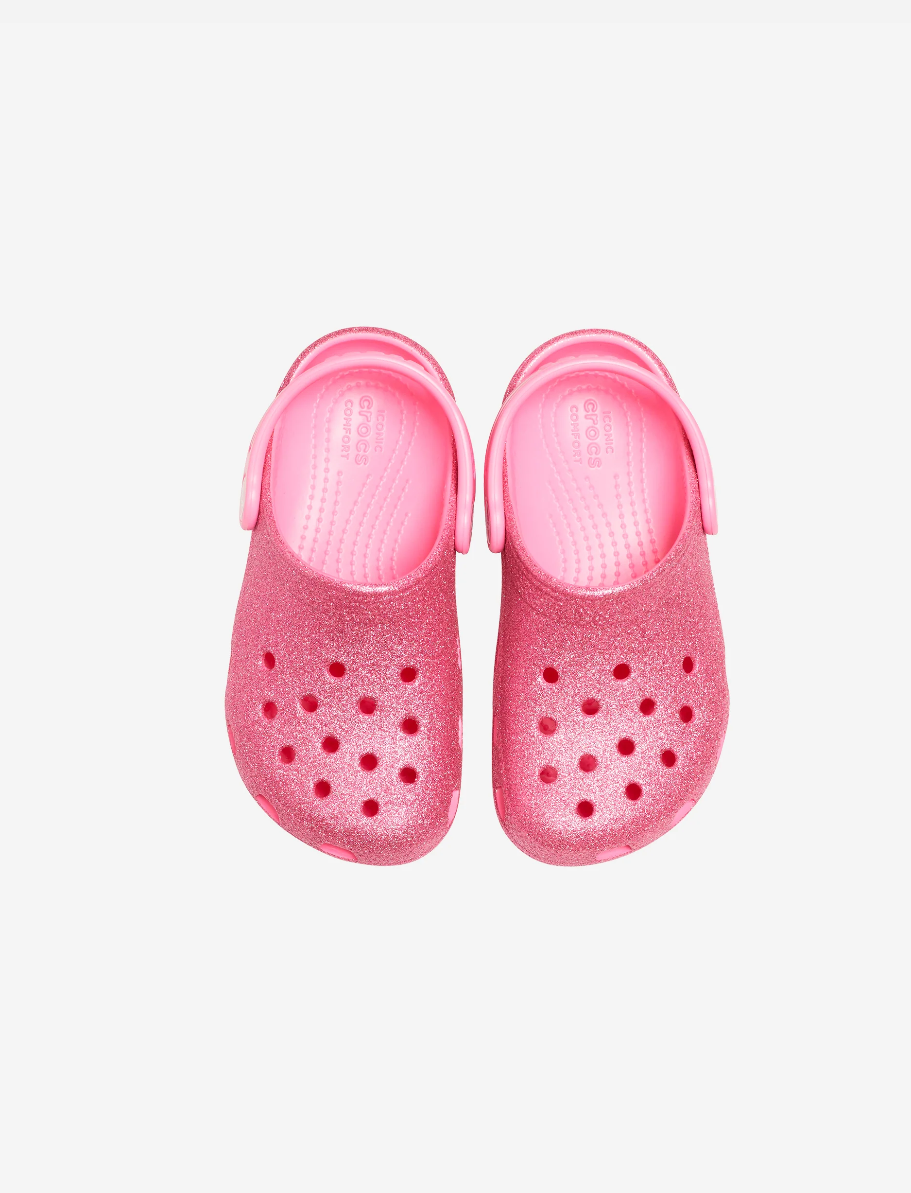 Crocs Classic Glitter Clog T - כפכף קרוקס קלאסי לילדות מידות קטנות בצבע ורוד בהדפס נצנצים - Image 3