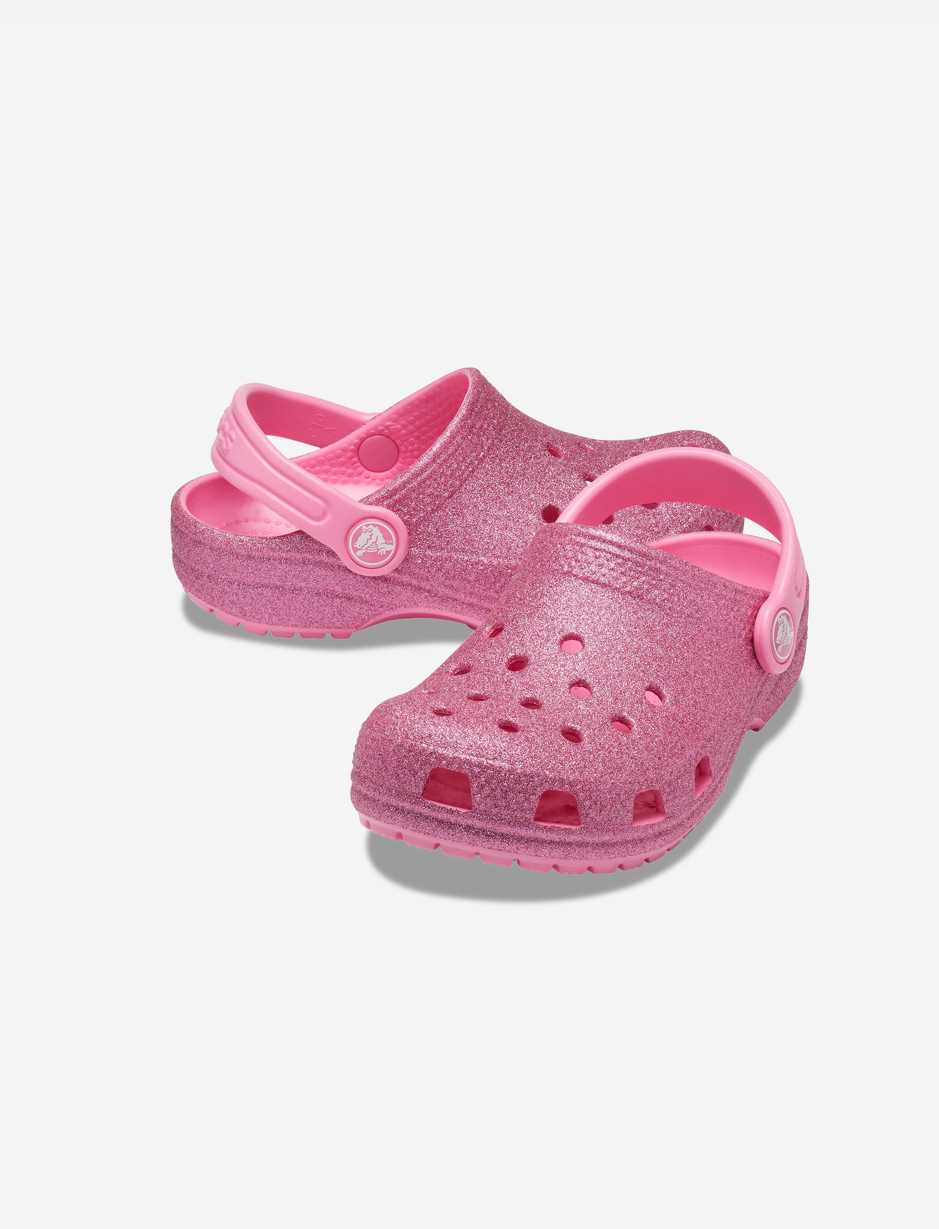 Crocs Classic Glitter Clog T - כפכף קרוקס קלאסי לילדות מידות קטנות בצבע ורוד בהדפס נצנצים - Image 4