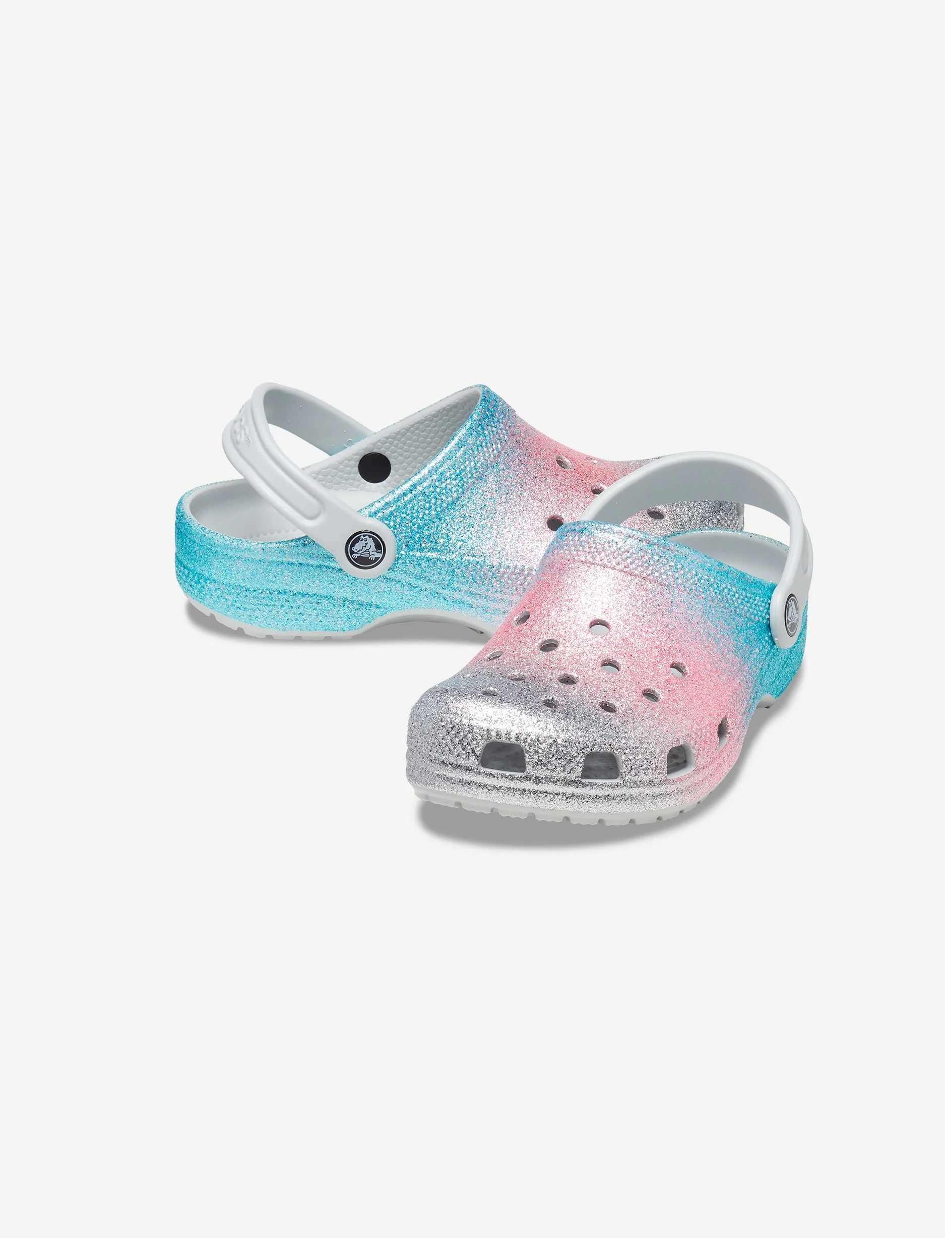 Crocs Classic Glitter Clog T - כפכף קרוקס קלאסי לילדות מידות קטנות בצבע שימר/מולטי בהדפס נצנצים - Image 4