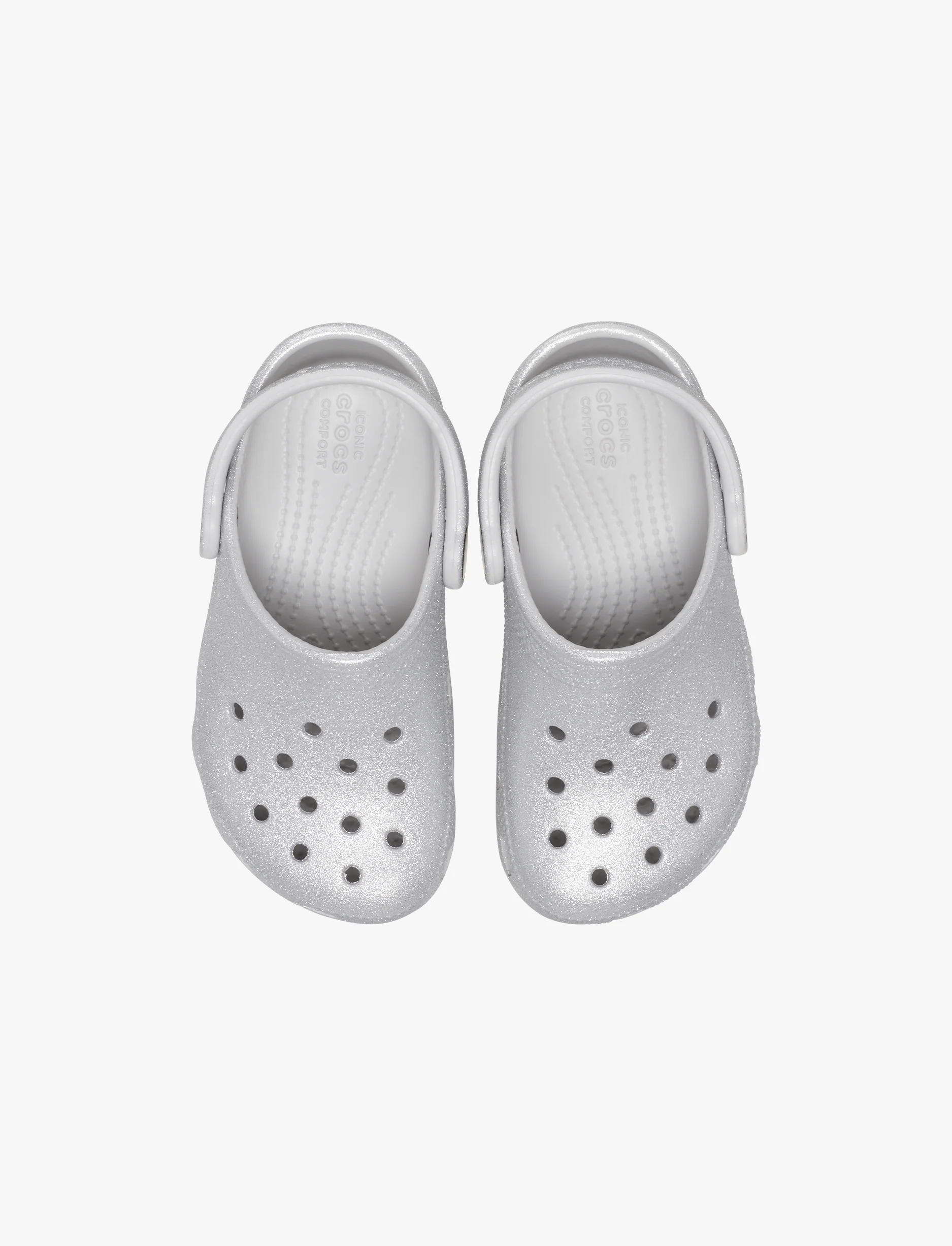 Crocs Classic Glitter Clog T - כפכף לילדות קרוקס קלאסי בצבע כסף בהדפס נצנצים מידות קטנות - Image 3