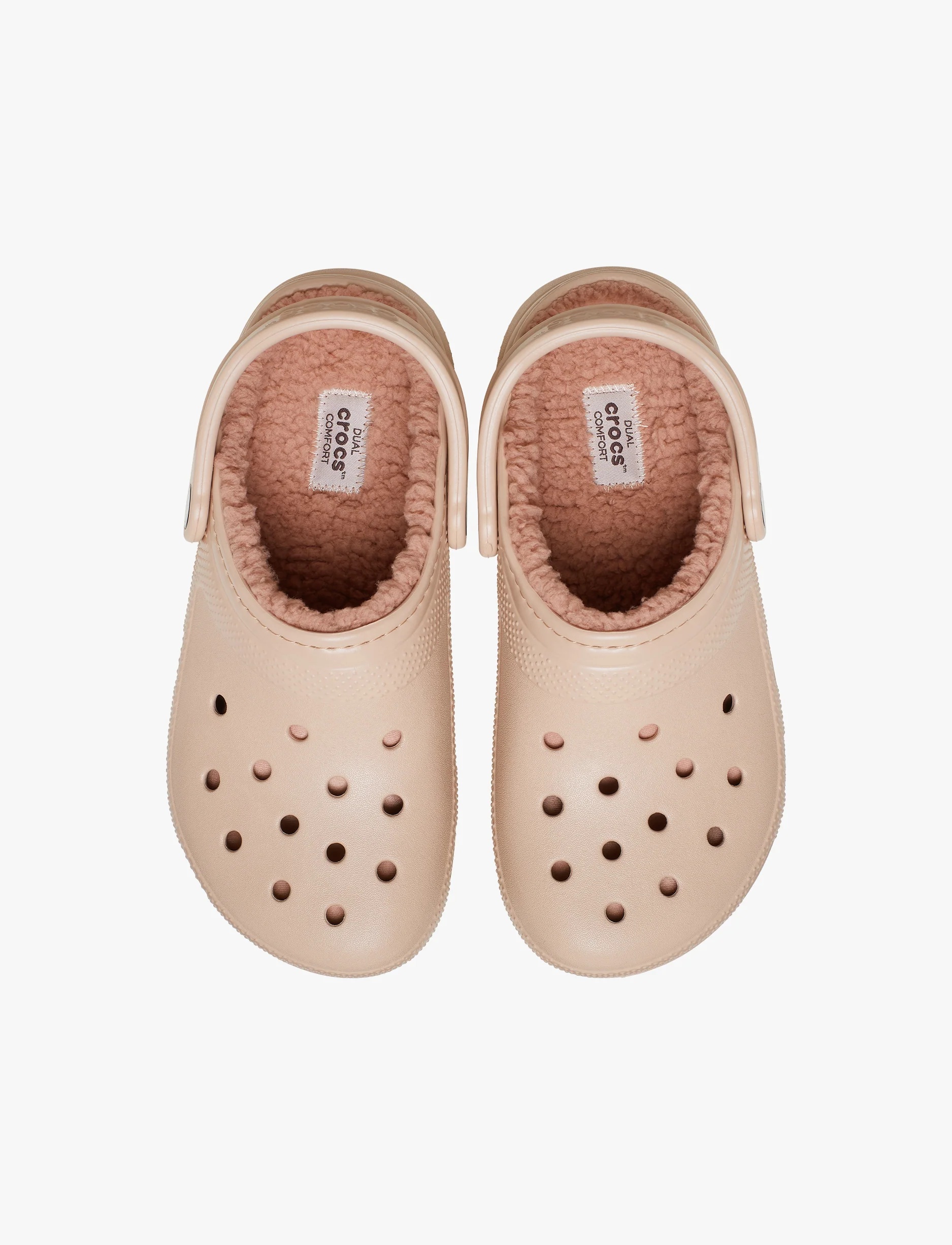 Crocs Classic Lined Clog - כפכפי קרוקס פרוותיים בצבע ורוד קרמל - Image 3