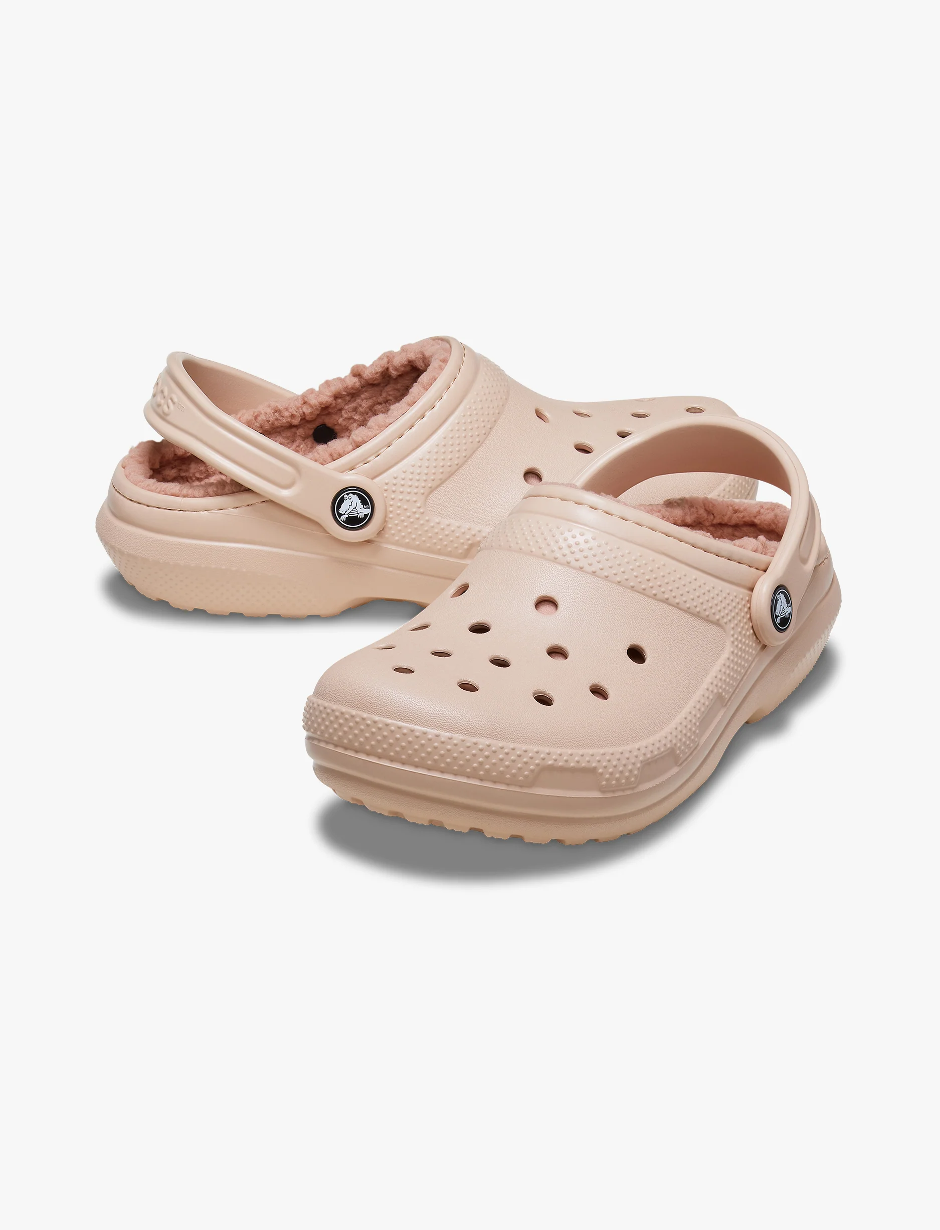 Crocs Classic Lined Clog - כפכפי קרוקס פרוותיים בצבע ורוד קרמל - Image 4