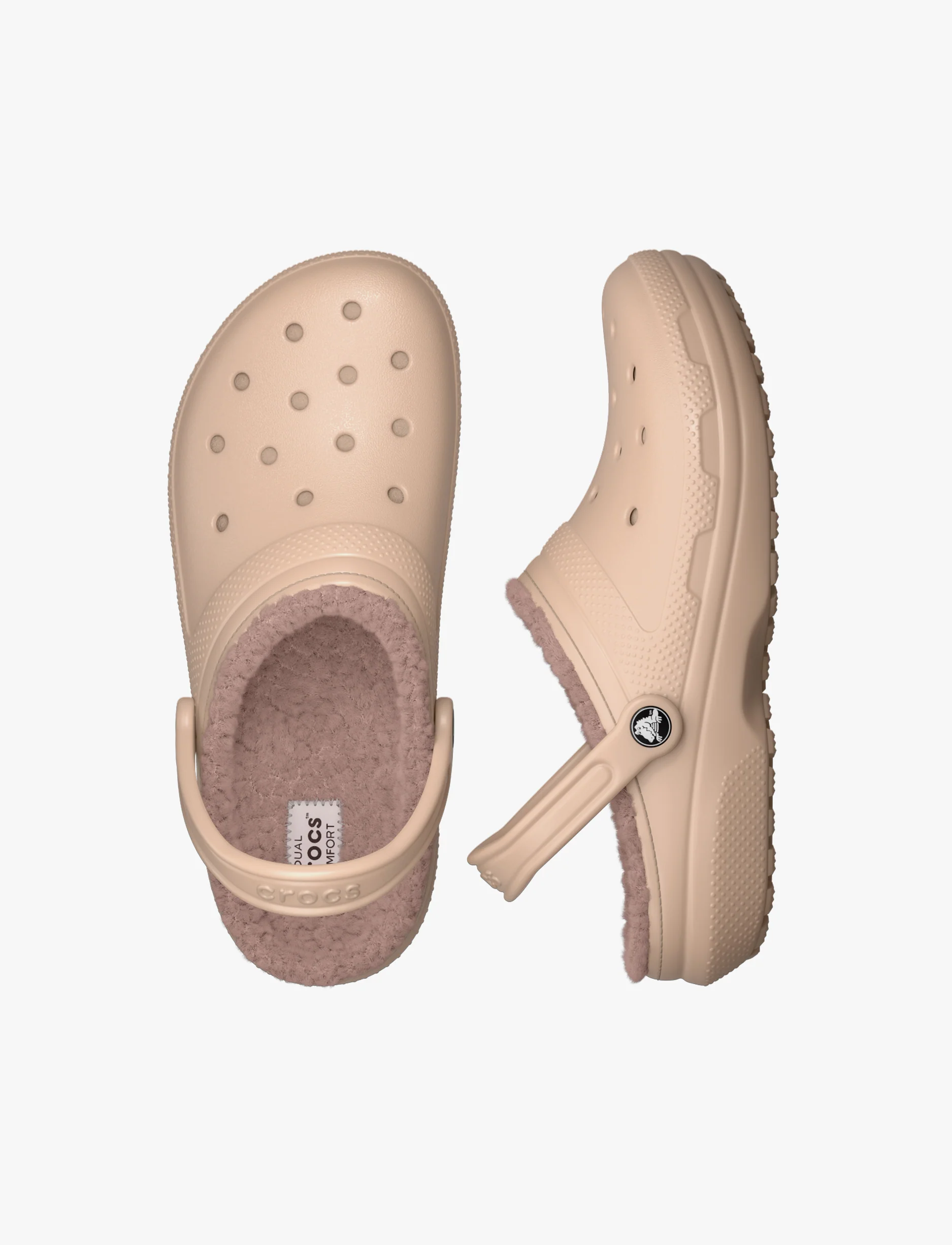 Crocs Classic Lined Clog - כפכפי קרוקס פרוותיים בצבע ורוד קרמל - Image 5