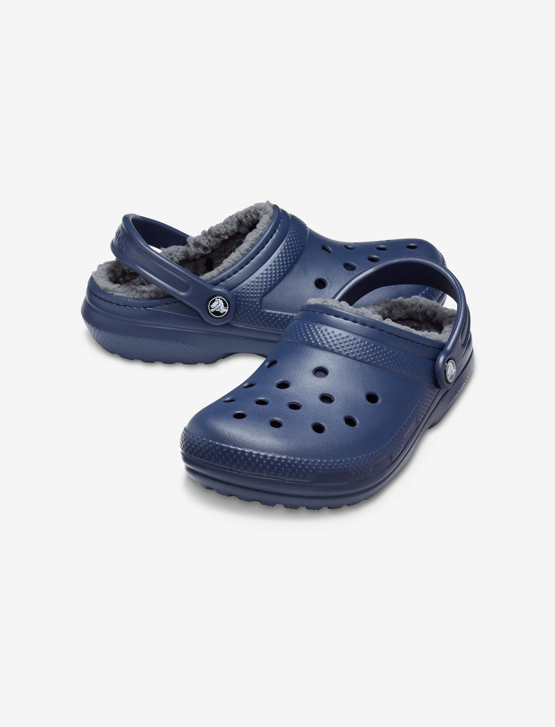 Crocs Classic Lined Clog - כפכפים פרוותיים קרוקס בצבע נייבי/אפור - Image 4