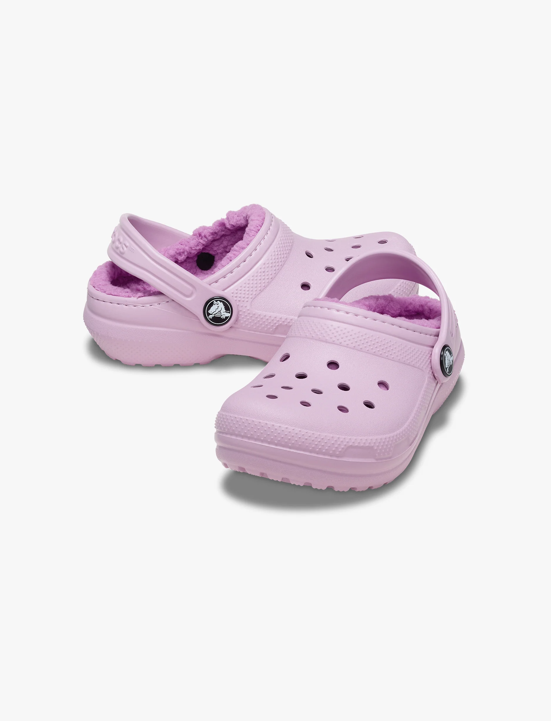 Crocs Classic Lined Clog T -  כפכפים פרוותיים קרוקס לילדים מידות קטנות בצבע ורוד/סגול - Image 4